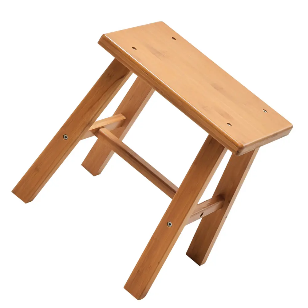 Bamboo Durable Non Slip Home Shoe Changing Kids Portable Wooden Stool Low Height Stepping Stool Stable Practical