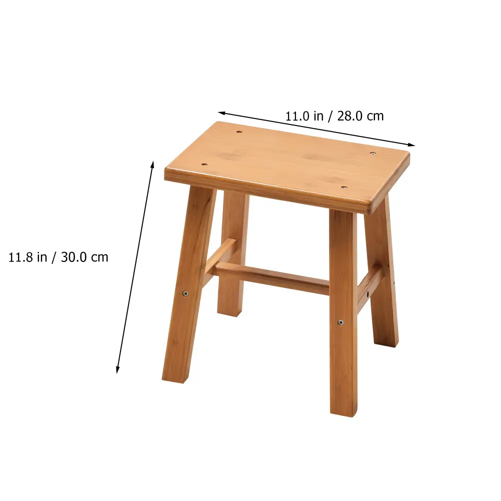 Bamboo Durable Non Slip Home Shoe Changing Kids Portable Wooden Stool Low Height Stepping Stool Stable Practical