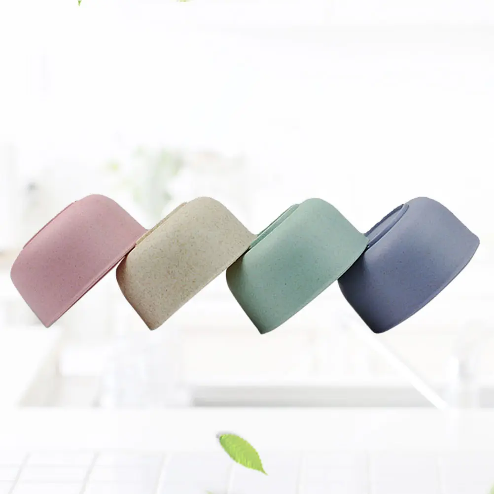 4pcs Sweet Dessert Bowl Set Kids Wheat Straw Bowls Child Tableware Suit Shatterproof Non Toxic Safe Environmental Biodegradable