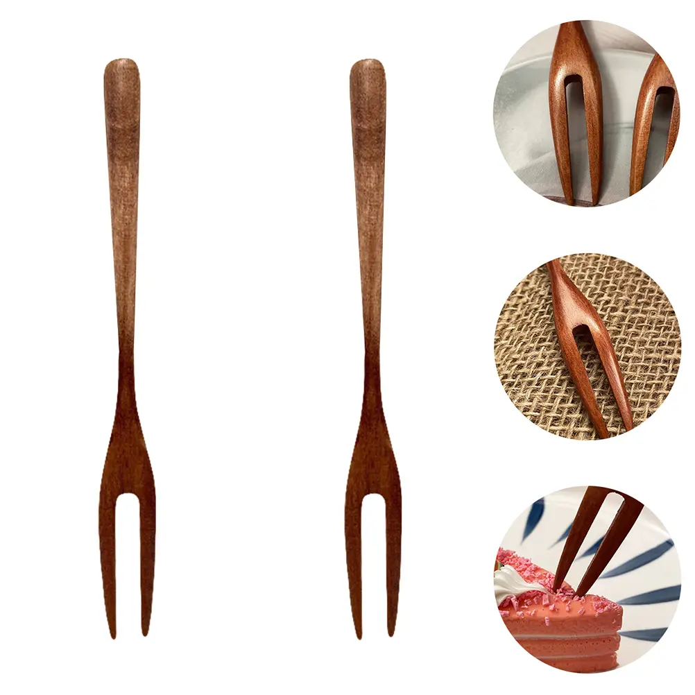 2 Pcs Fruit Fork Forks Pastry Cake Dessert Mini Tasting Olive Appetizer Delicate