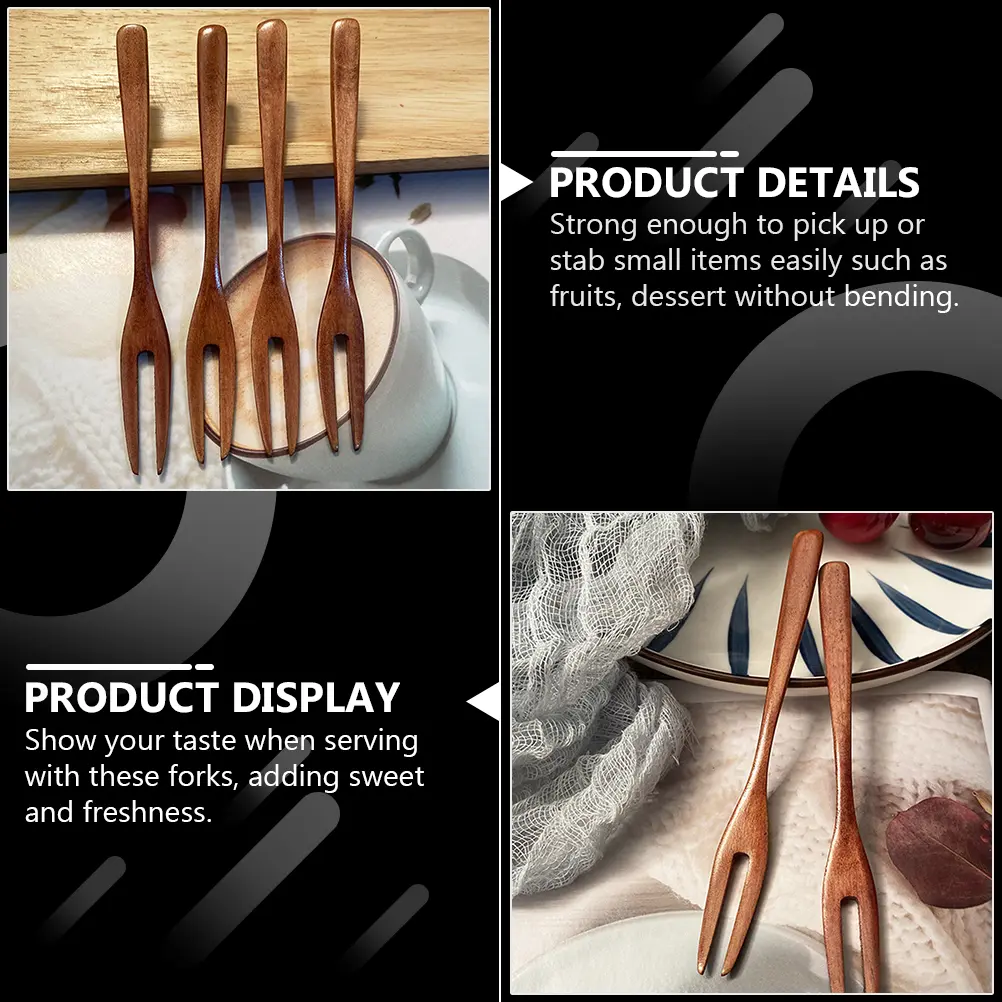2 Pcs Fruit Fork Forks Pastry Cake Dessert Mini Tasting Olive Appetizer Delicate