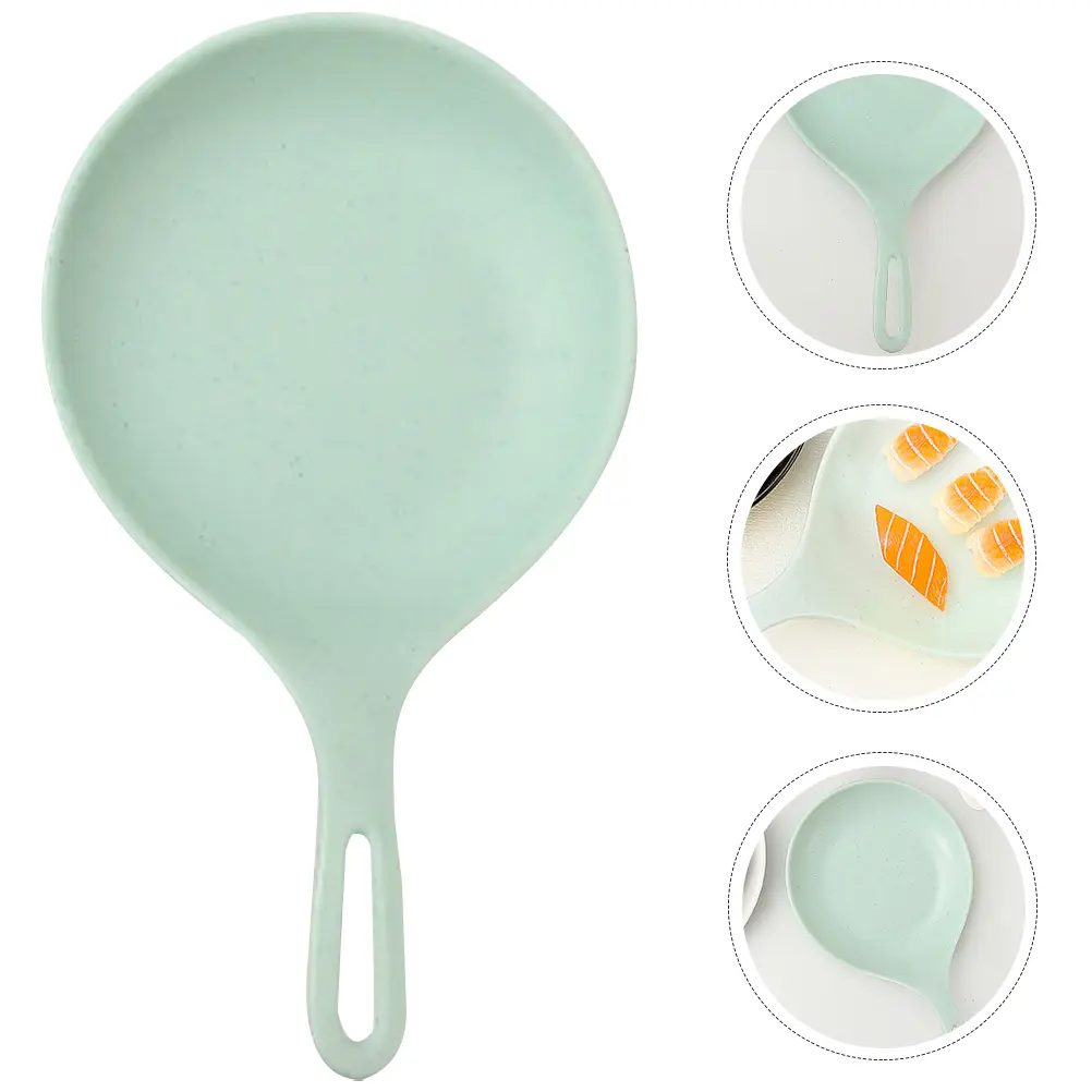 Premium Handle Picking Large Food Dish Portable Salad Plate Vegetable Tray Dessert Snacks Fruits Candies Dinner Microwave Safe
