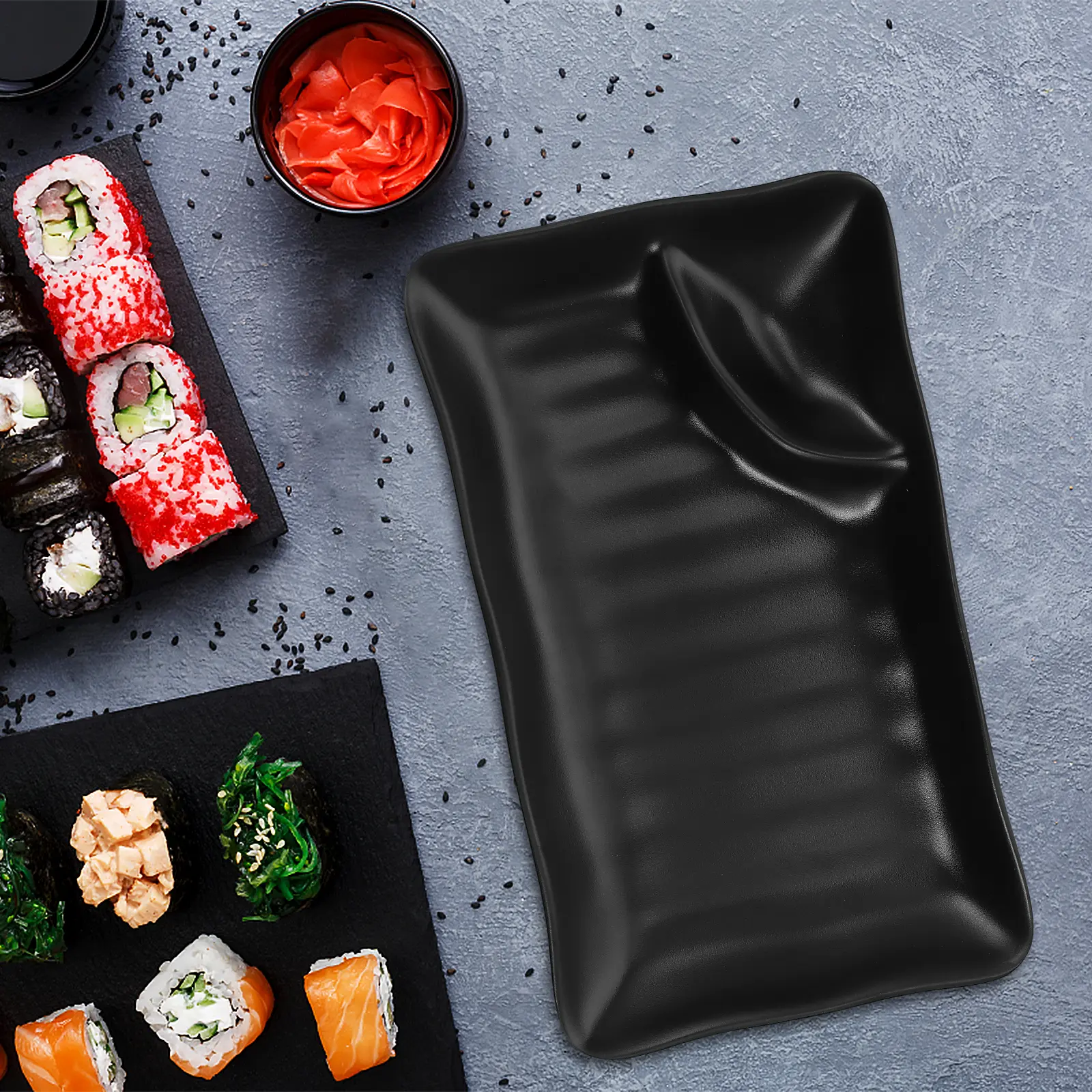 Dumpling Plate Sushi Dish Melamine Dining Serving Utensils Dipping Bowl Sauce Containers Vinegar Bowls Home Restaurant Buffet