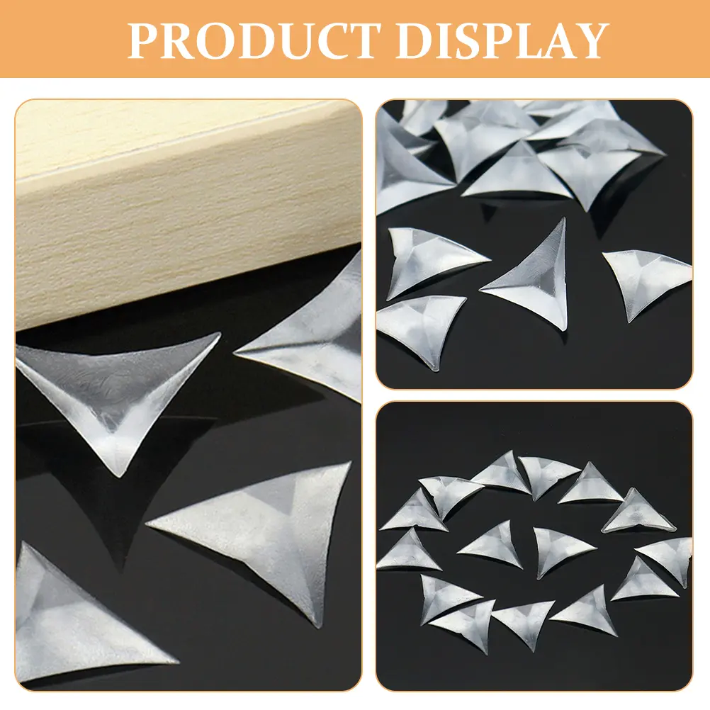 200Pcs Transparent Triangle Dust Corner Furniture Hardware Stair Dust Guard Decorative Crystal Corner Brackets Drawer Cabinet