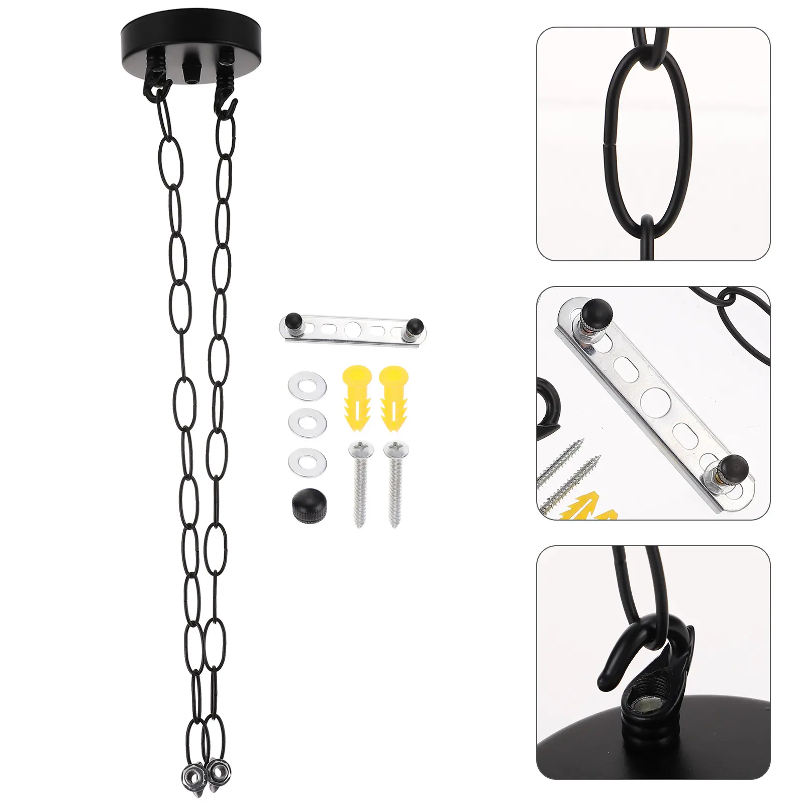 1 set 1 set 1 Set Heavy Duty Iron Chandelier Canopy Plate Rust Resistant Ceiling Light Mounting Bracket Pendant Light Chain Kit