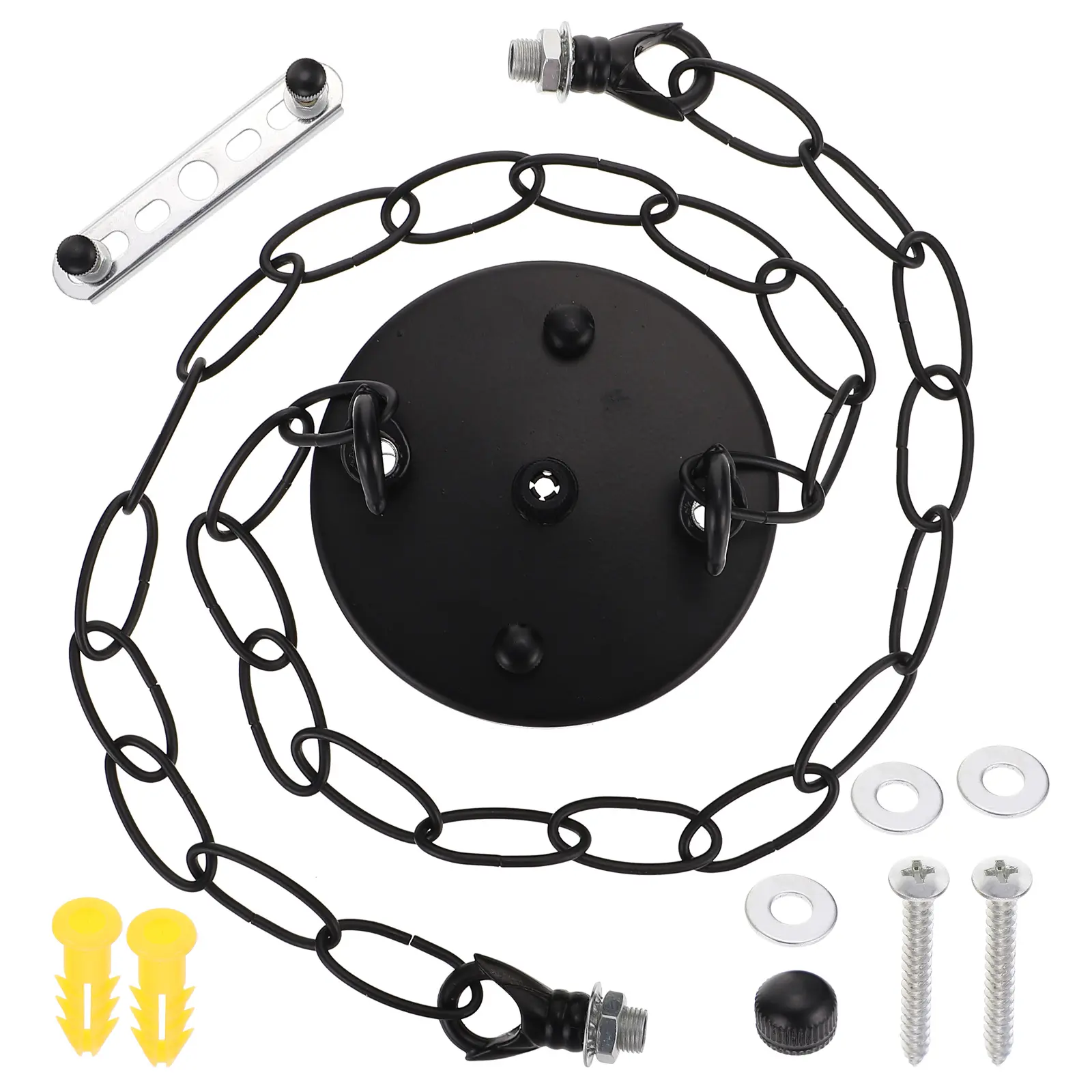 1 set 1 set 1 Set Heavy Duty Iron Chandelier Canopy Plate Rust Resistant Ceiling Light Mounting Bracket Pendant Light Chain Kit