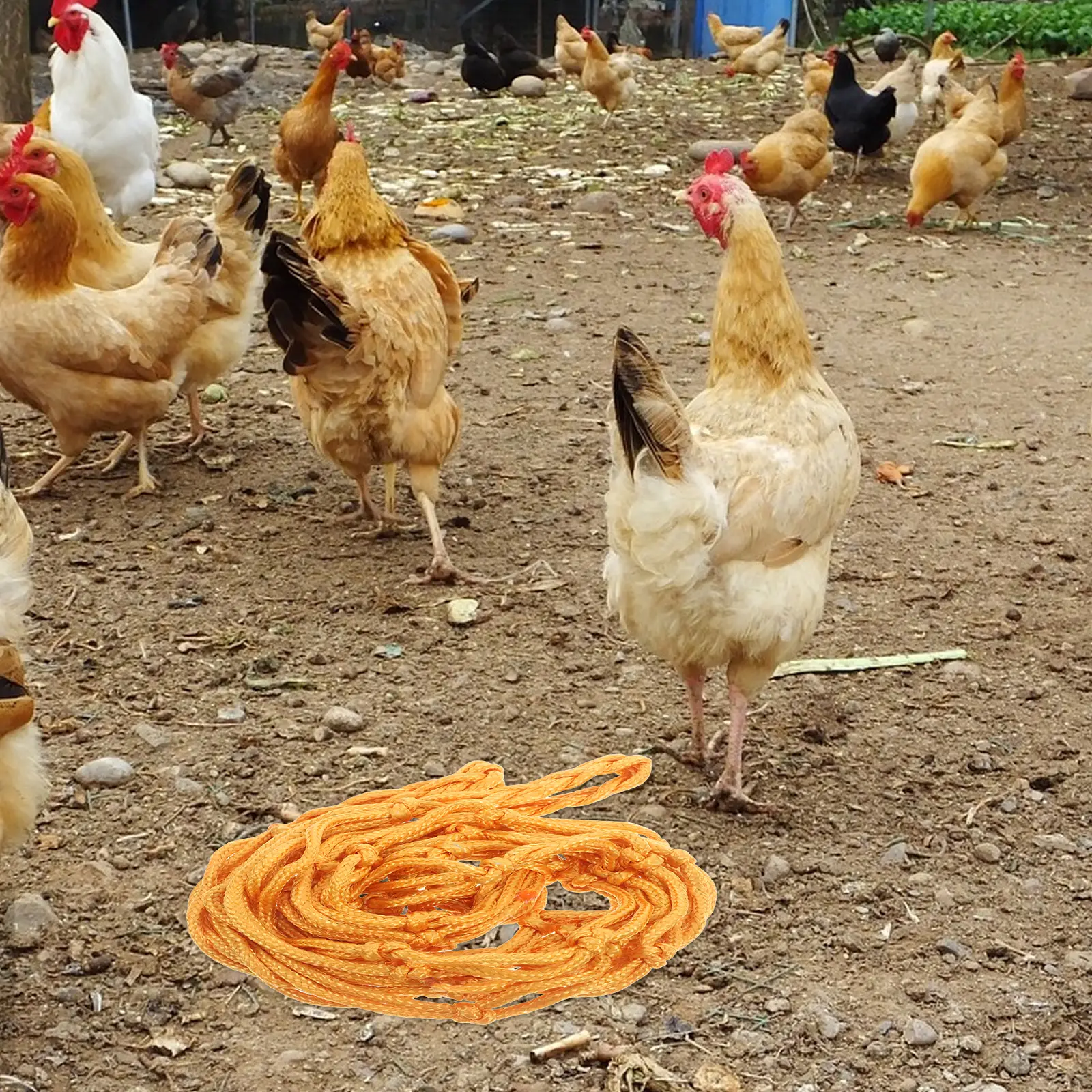 Heavy Duty Nylon Net Bag For Livestock Feeding, Large Portable Horse Poultry Slow Feeder String Bag, Durable Woven Hanging