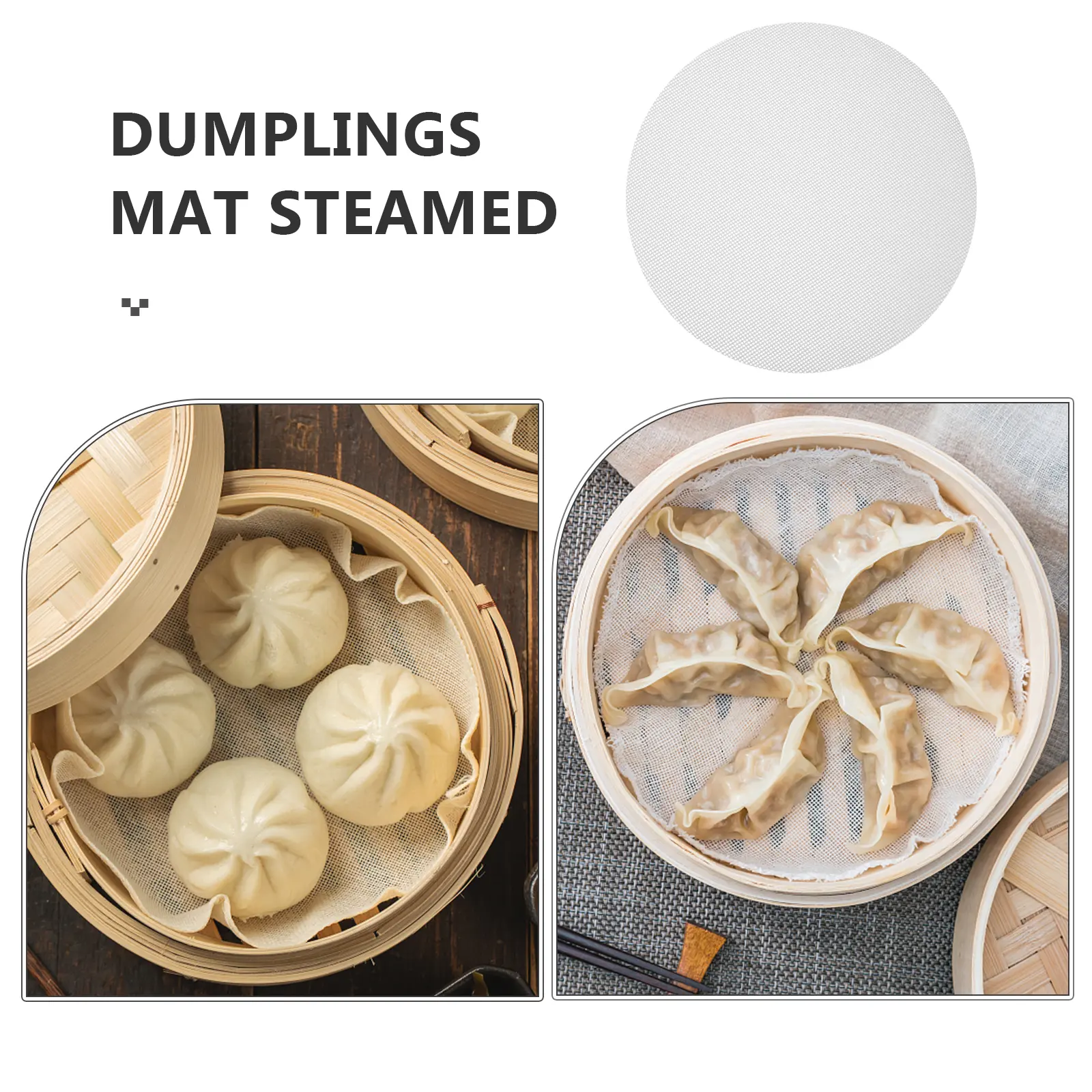 6 Pcs Round Reusable Silicone Steamer Pad Non Stick Easy Clean Dumplings Dim Sum Rice Cake High Temp Kitchen Bar Supplies