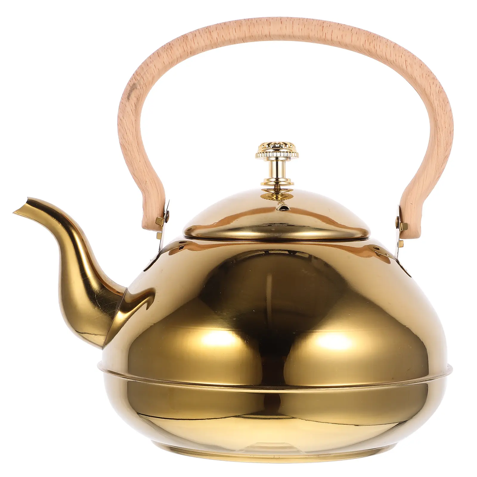 Stainless Steel Water Large Capacity Household Tea Kettle Lid Polished Design Desktop Kitchen Use Reliable Metal