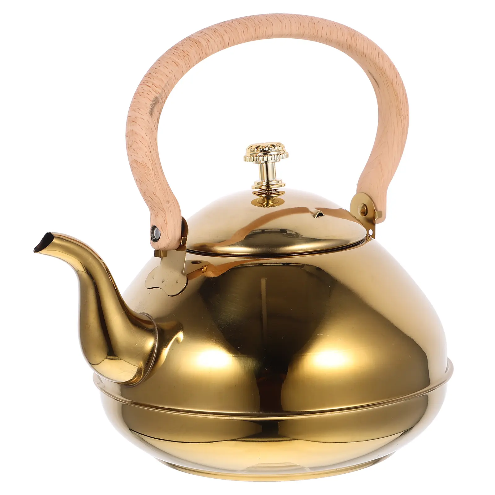 Stainless Steel Water Large Capacity Household Tea Kettle Lid Polished Design Desktop Kitchen Use Reliable Metal
