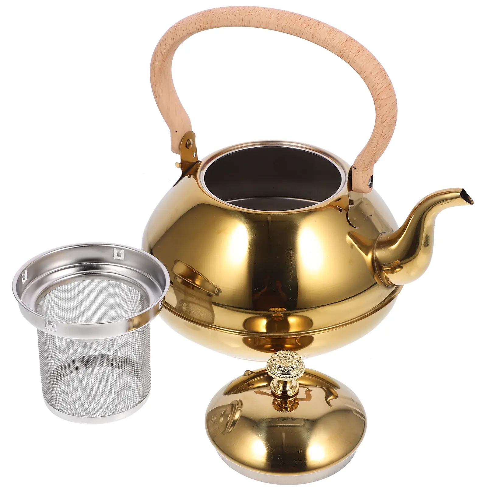 Stainless Steel Water Large Capacity Household Tea Kettle Lid Polished Design Desktop Kitchen Use Reliable Metal