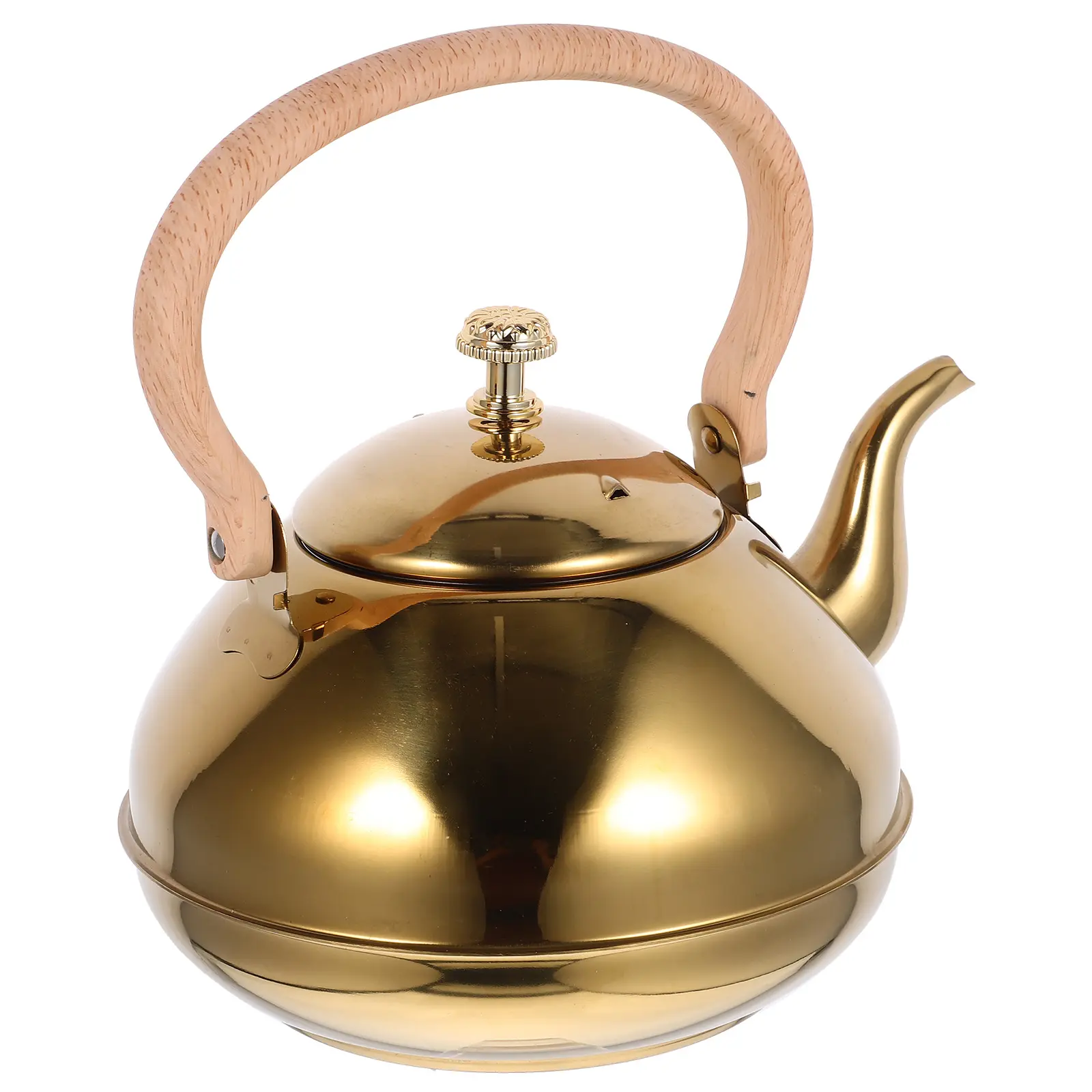 Stainless Steel Water Large Capacity Household Tea Kettle Lid Polished Design Desktop Kitchen Use Reliable Metal