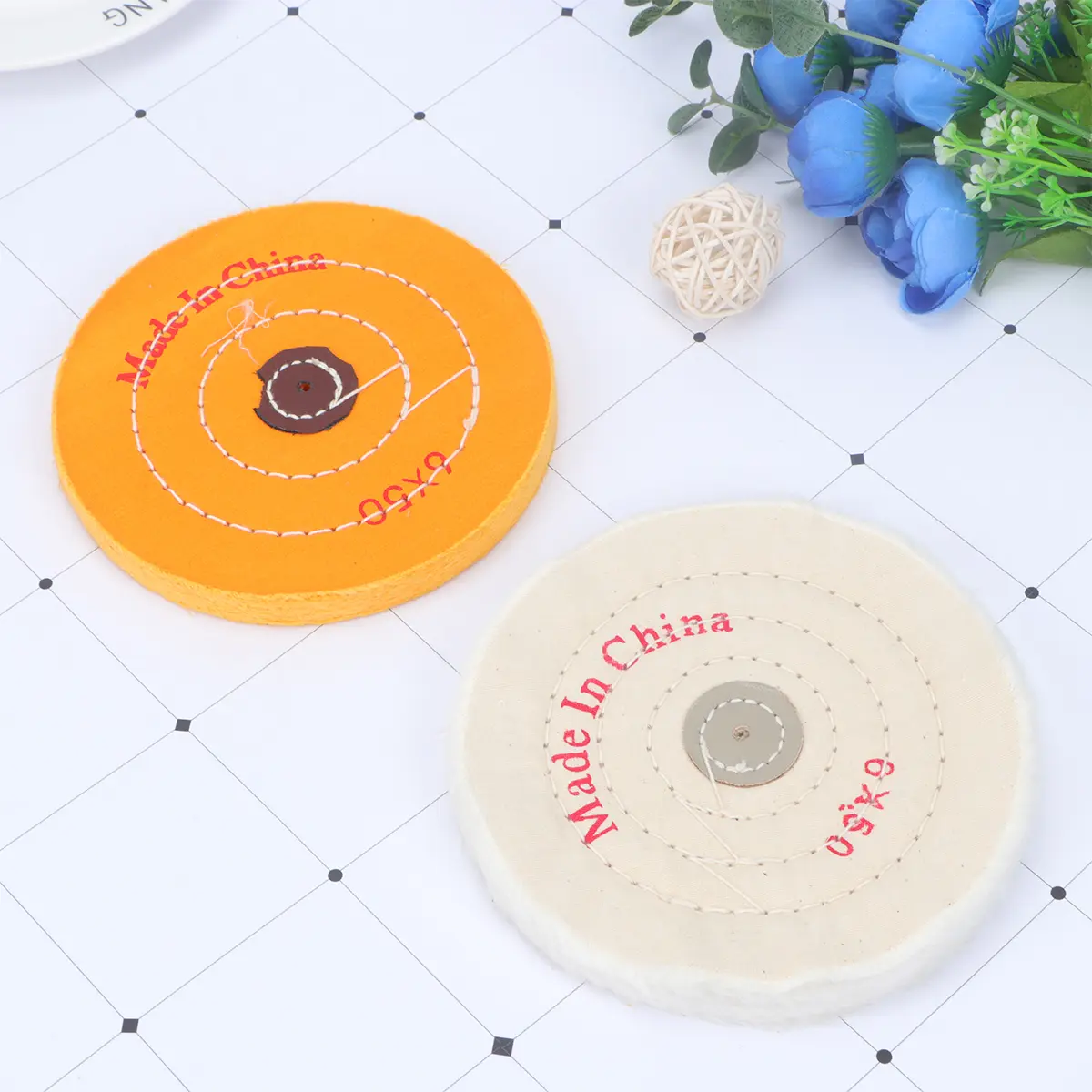 2pcs Polishing Cloth Wheel White Pearl Sanding Discs Flap Abrasive Grinding Wheels Heavy Duty Alumina Material For