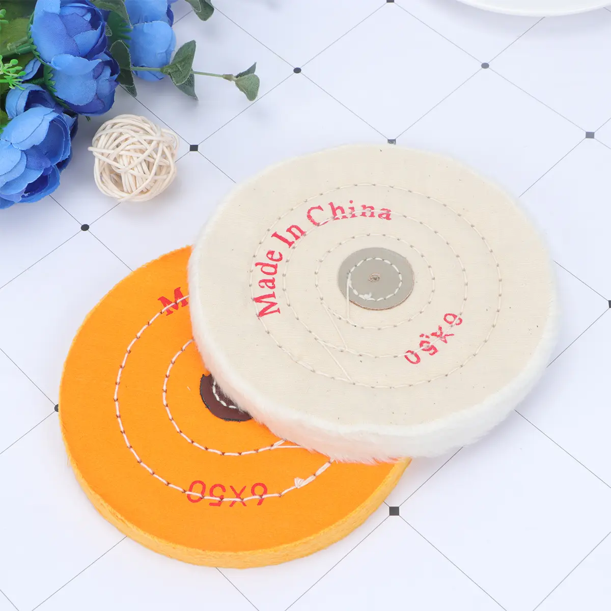 2pcs Polishing Cloth Wheel White Pearl Sanding Discs Flap Abrasive Grinding Wheels Heavy Duty Alumina Material For
