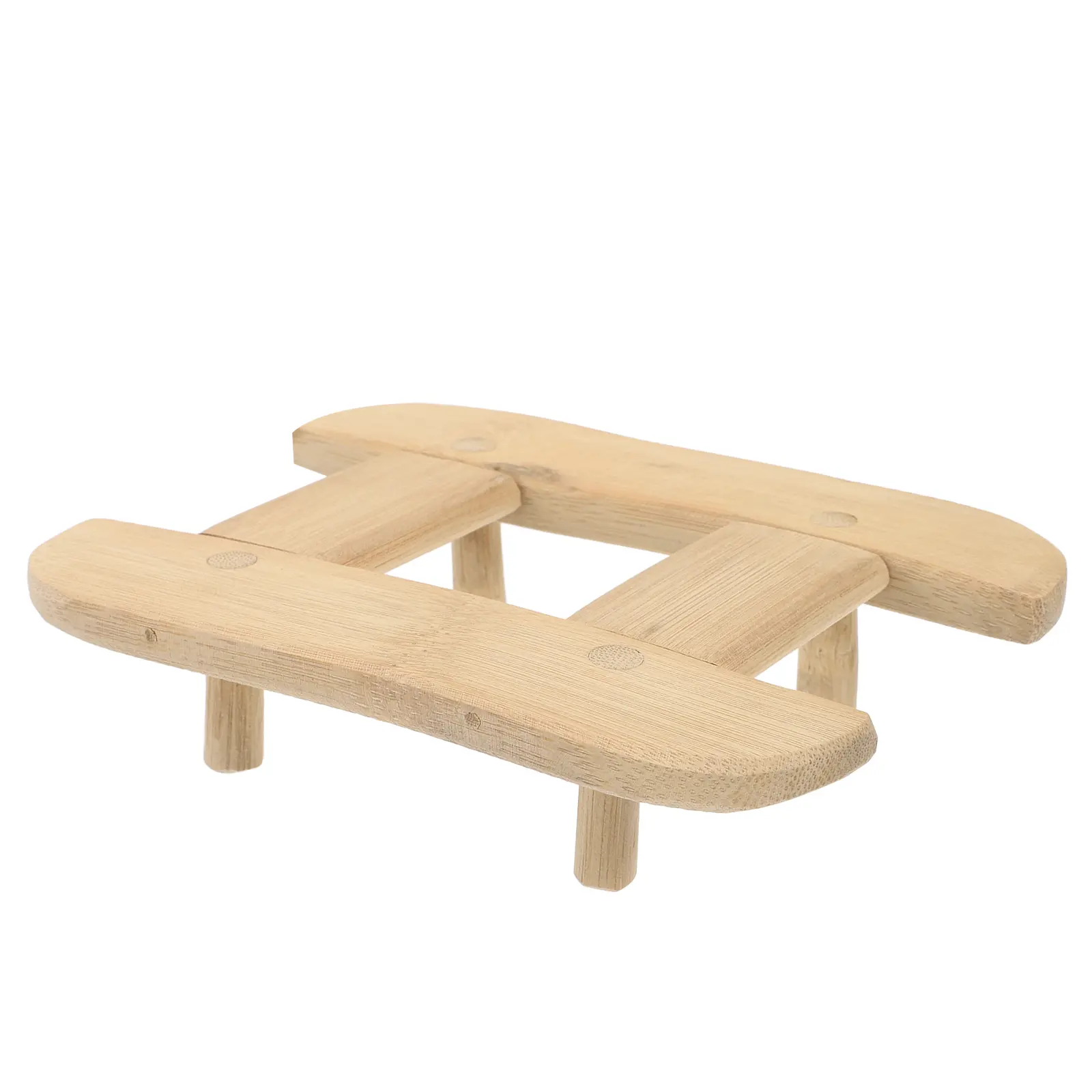 1pc Bamboo Steamer Rack Round Eggs Baking Oven Cooking Anti Scalding Wooden Thickened Water Isolation Stable Support