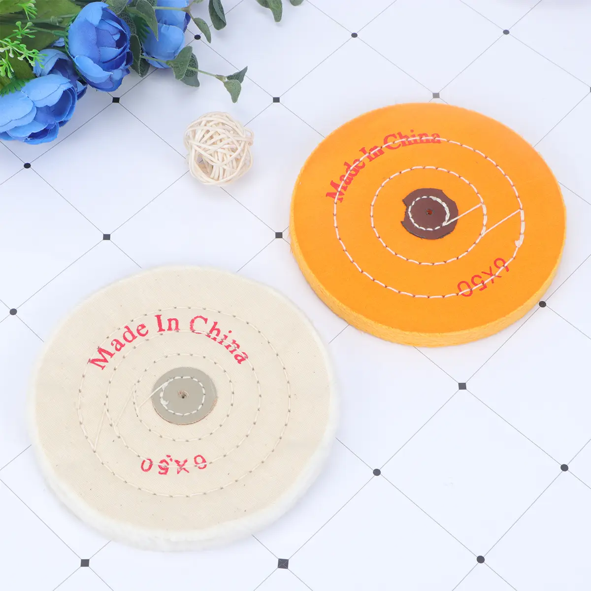 2pcs Polishing Cloth Wheel White Pearl Sanding Discs Flap Abrasive Grinding Wheels Heavy Duty Alumina Material For