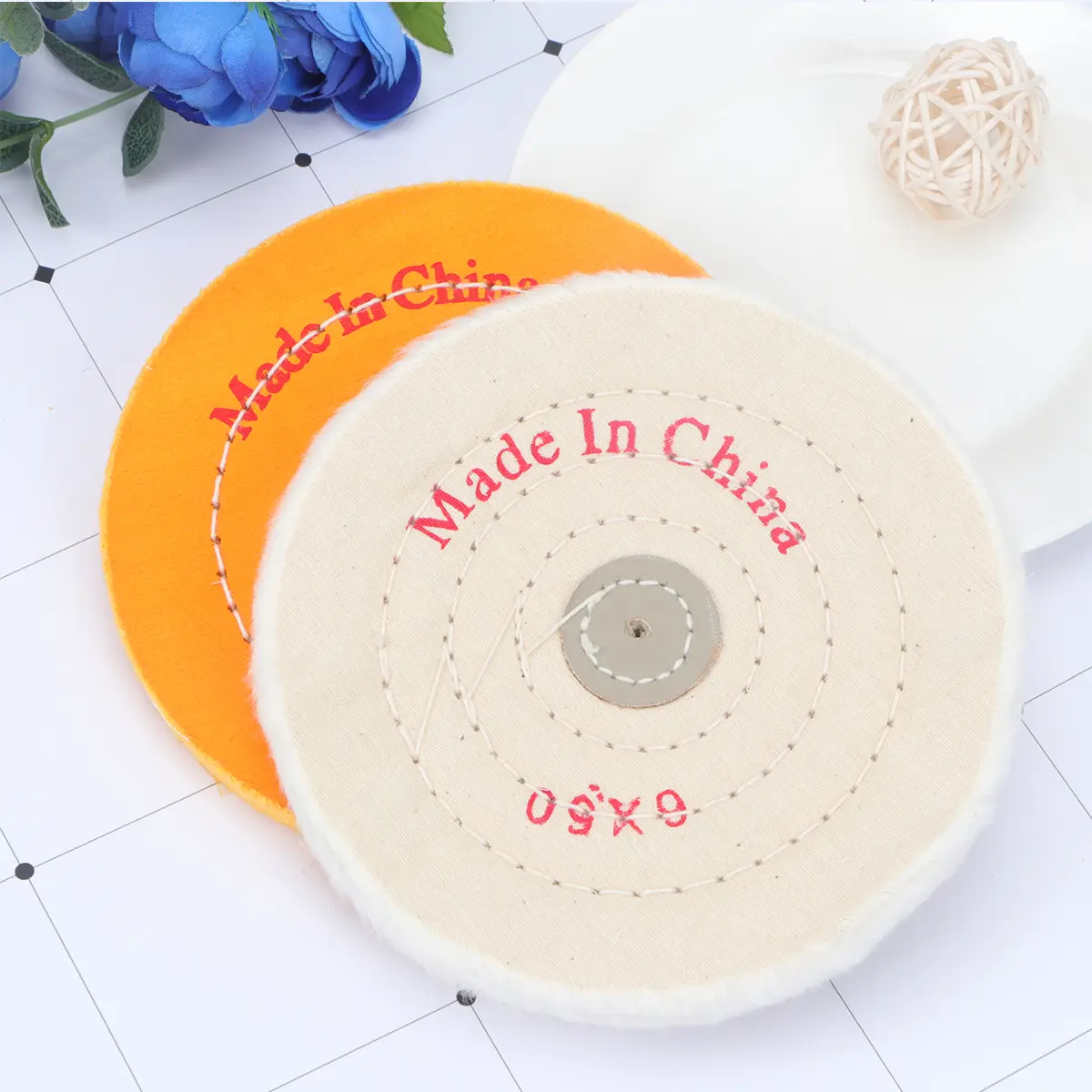 2pcs Polishing Cloth Wheel White Pearl Sanding Discs Flap Abrasive Grinding Wheels Heavy Duty Alumina Material For