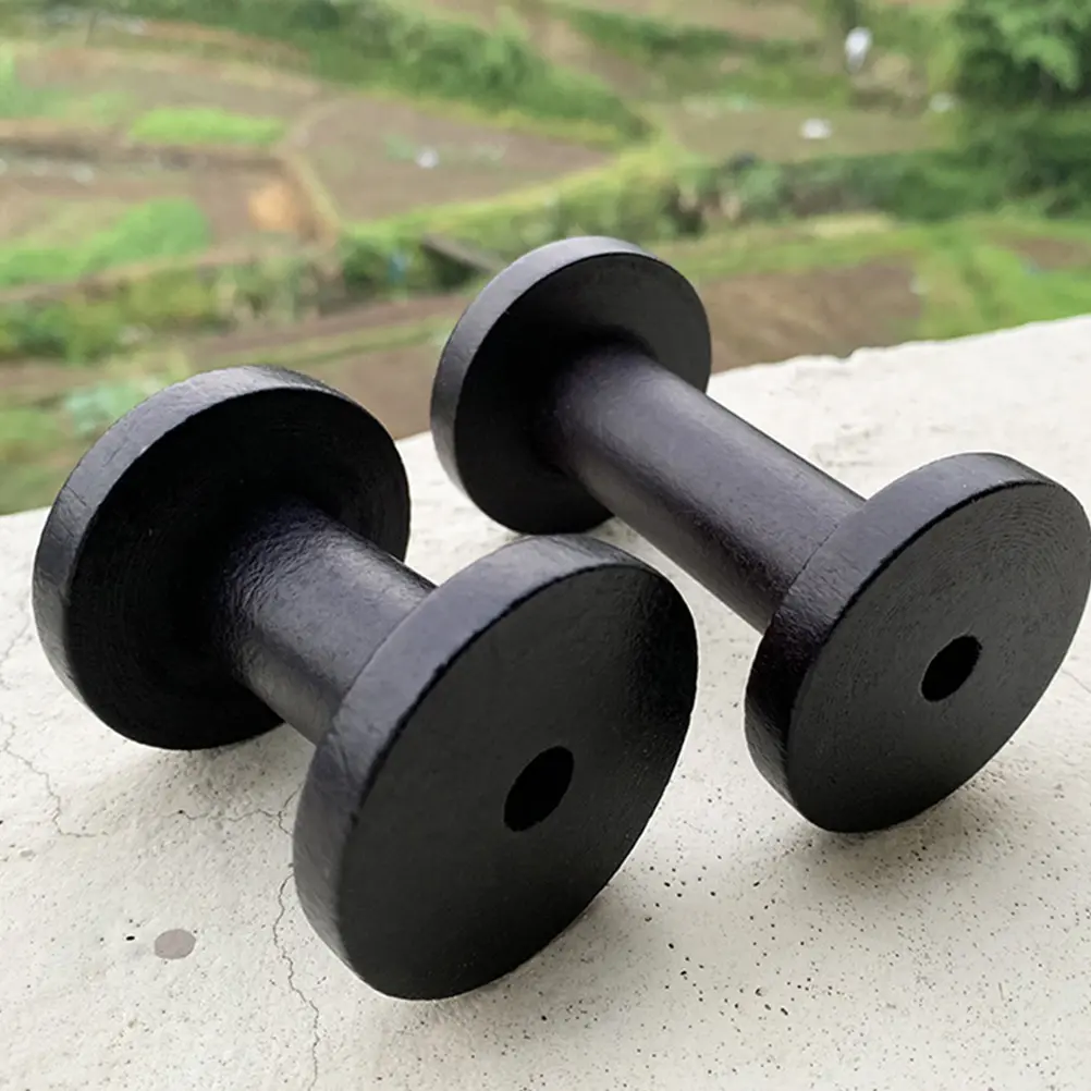 2pcs 5x6cm Solid Wood Spools Retro Vintage Small Sewing Bobbins Yarn Storage Knitting Weaving Embroidery Thread Holders Wooden
