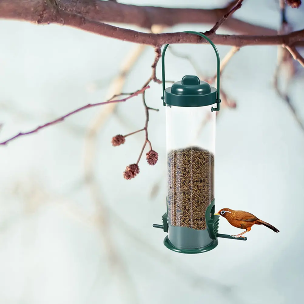 2pcs Hanging Bird Feeder Clear Containers Outdoor Garden Squirrel Proof Durable Reusable Attract Birds Perfect Gift Pet