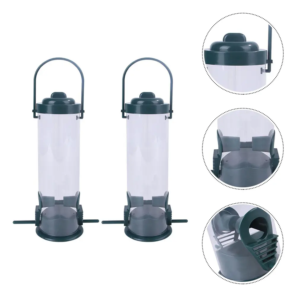 2pcs Hanging Bird Feeder Clear Containers Outdoor Garden Squirrel Proof Durable Reusable Attract Birds Perfect Gift Pet