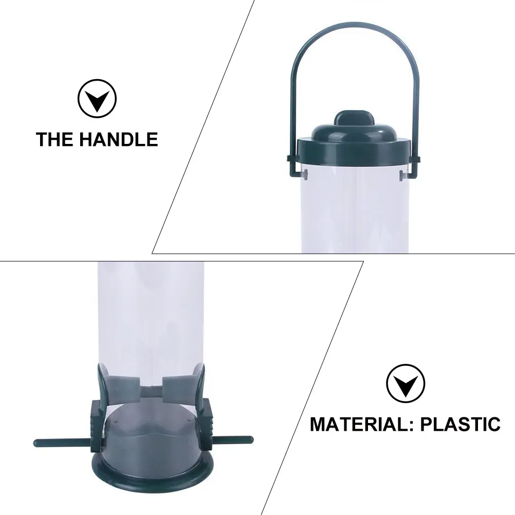 2pcs Hanging Bird Feeder Clear Containers Outdoor Garden Squirrel Proof Durable Reusable Attract Birds Perfect Gift Pet