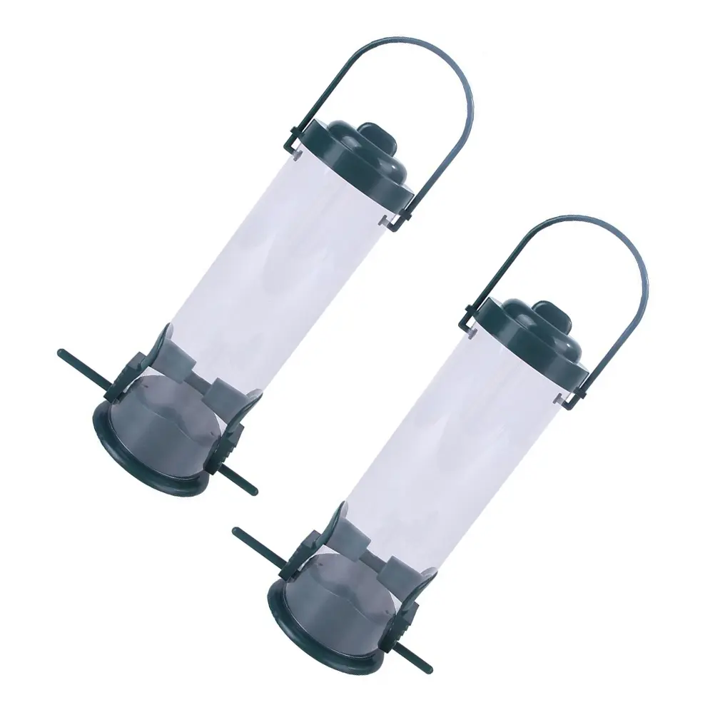 2pcs Hanging Bird Feeder Clear Containers Outdoor Garden Squirrel Proof Durable Reusable Attract Birds Perfect Gift Pet