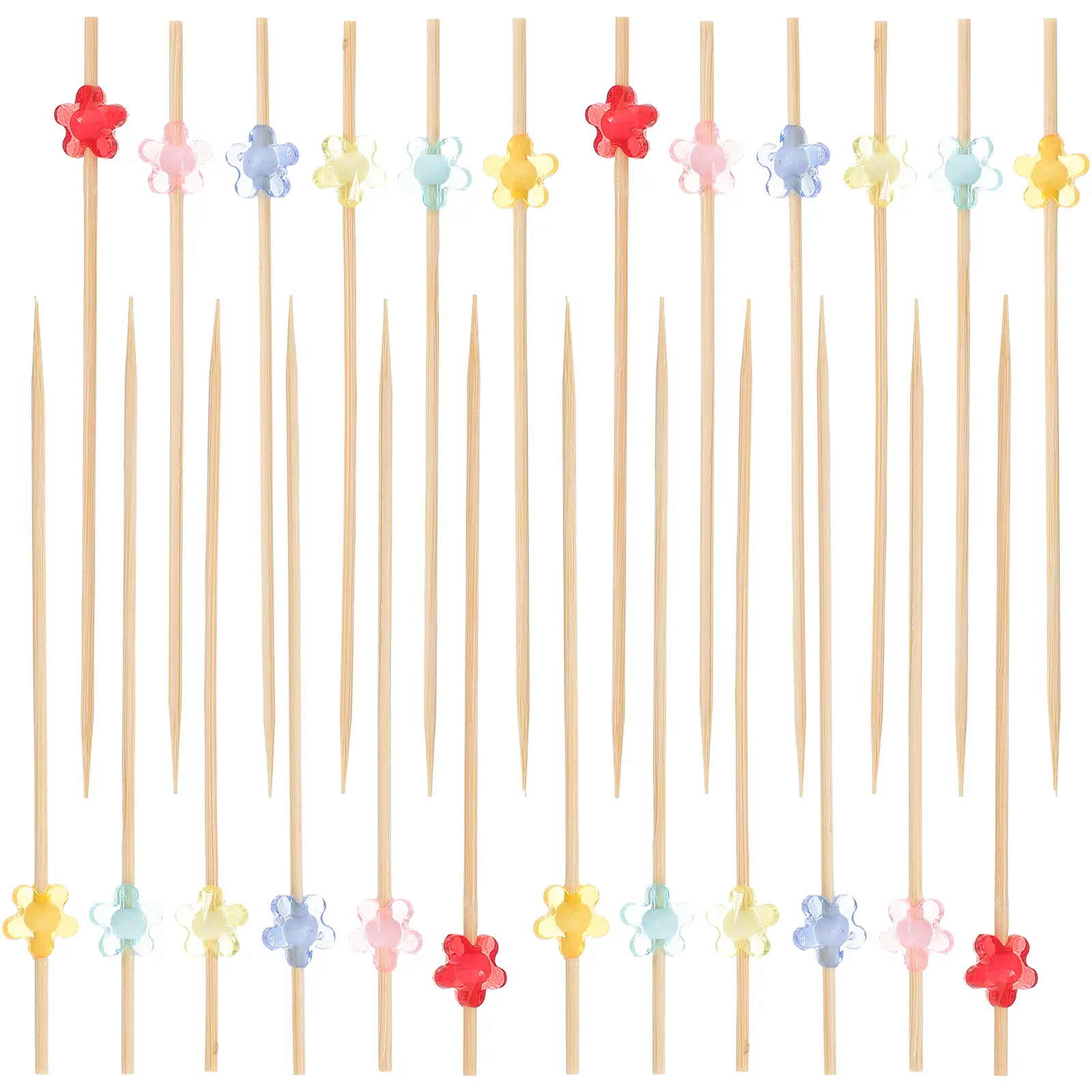 100Pcs Bamboo Cocktail Picks Easy Use Appetizer Dessert Fruit Decoration Sturdy Disposable Food Picks