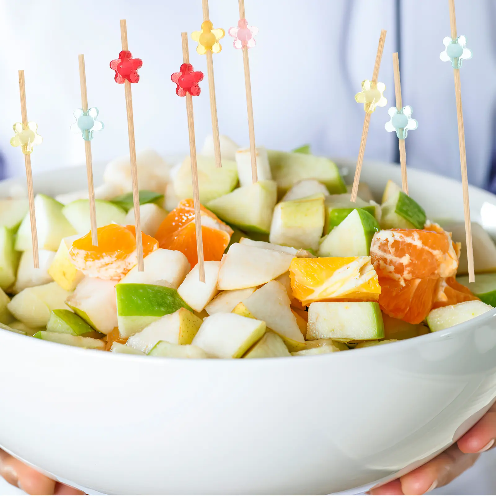100Pcs Bamboo Cocktail Picks Easy Use Appetizer Dessert Fruit Decoration Sturdy Disposable Food Picks