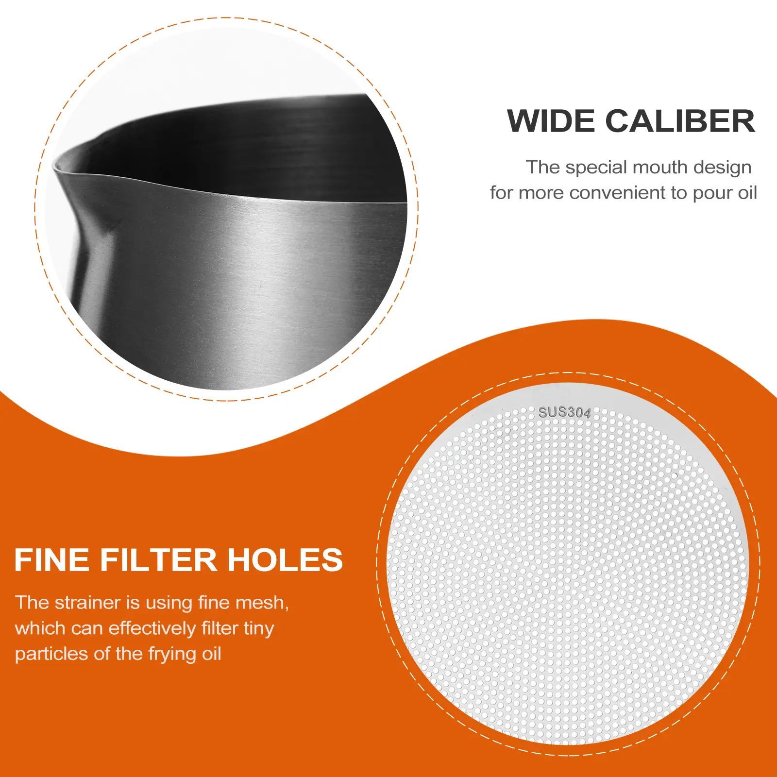 Stainless Steel Filter Fine Mesh Strainer Grease Tripod Storage Kitchen Restaurant Home Use Strainer Pot Household Pot Grease