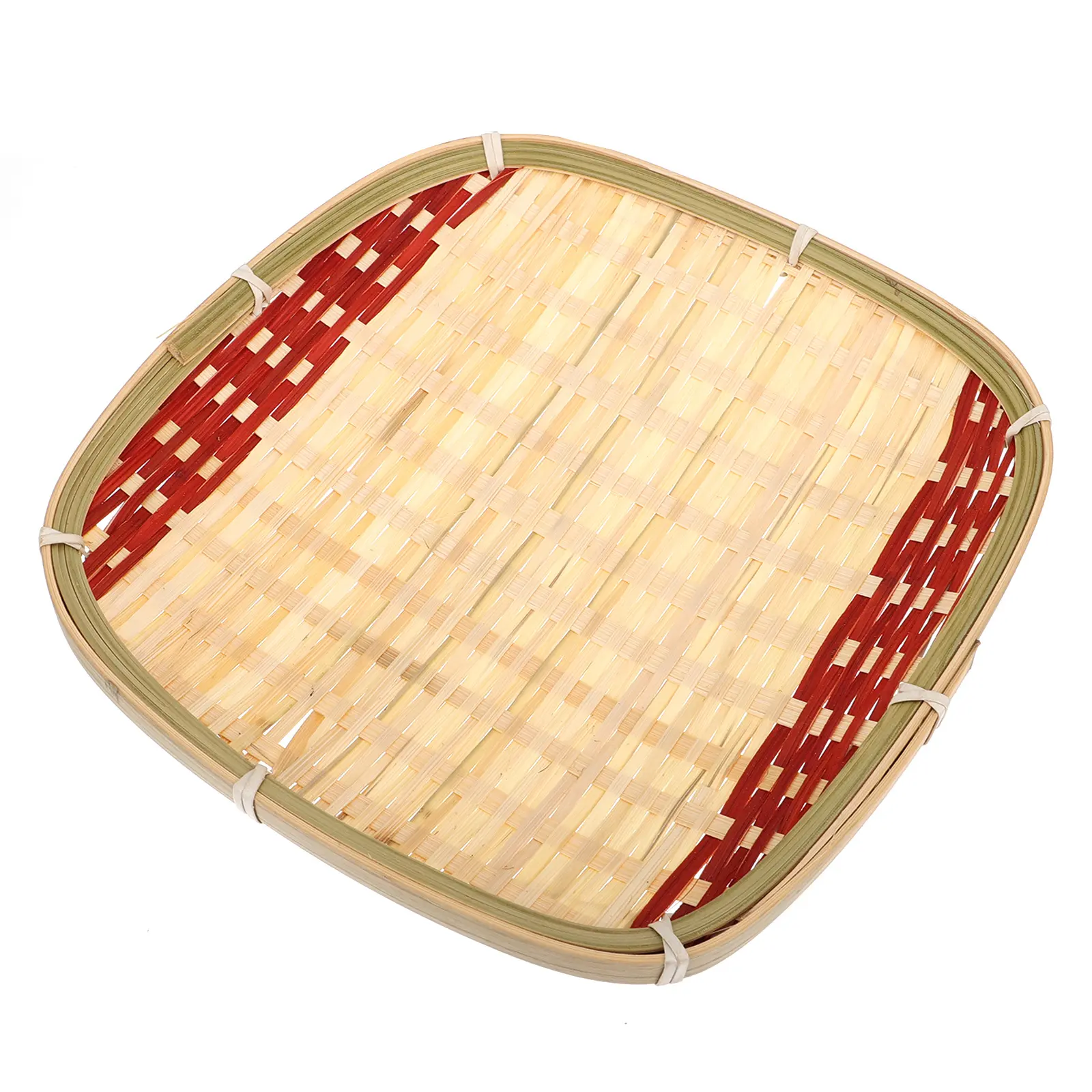 1pc Bamboo Woven Storage Baskets Lightweight Fruit Organizer Snacks Holder Compact Decorative Food Basket Square
