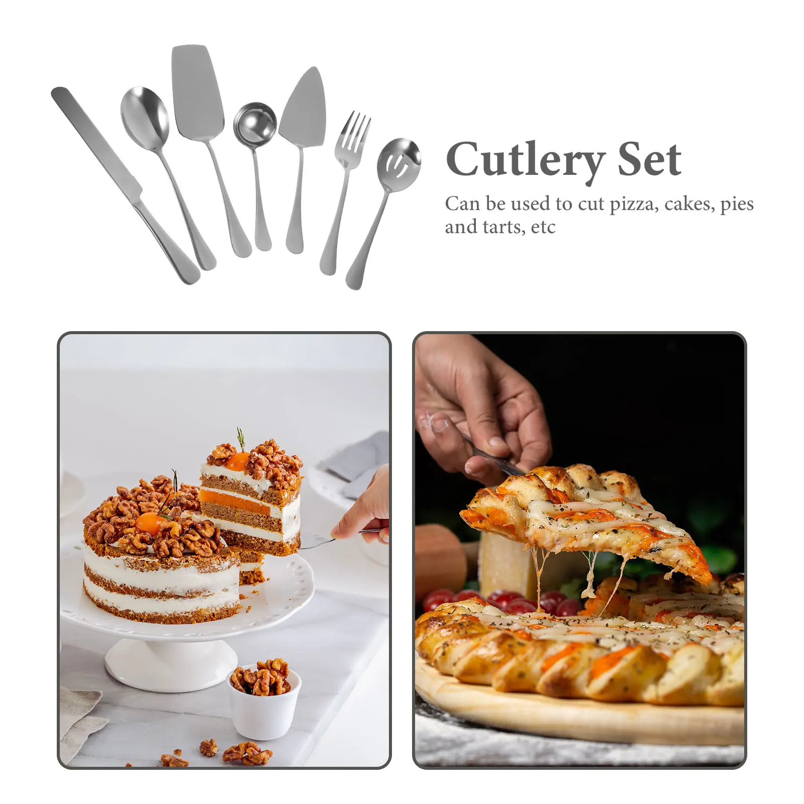 1 set Stainless Steel Cake Cutter and Server Set Elegant Party Wedding Home Use