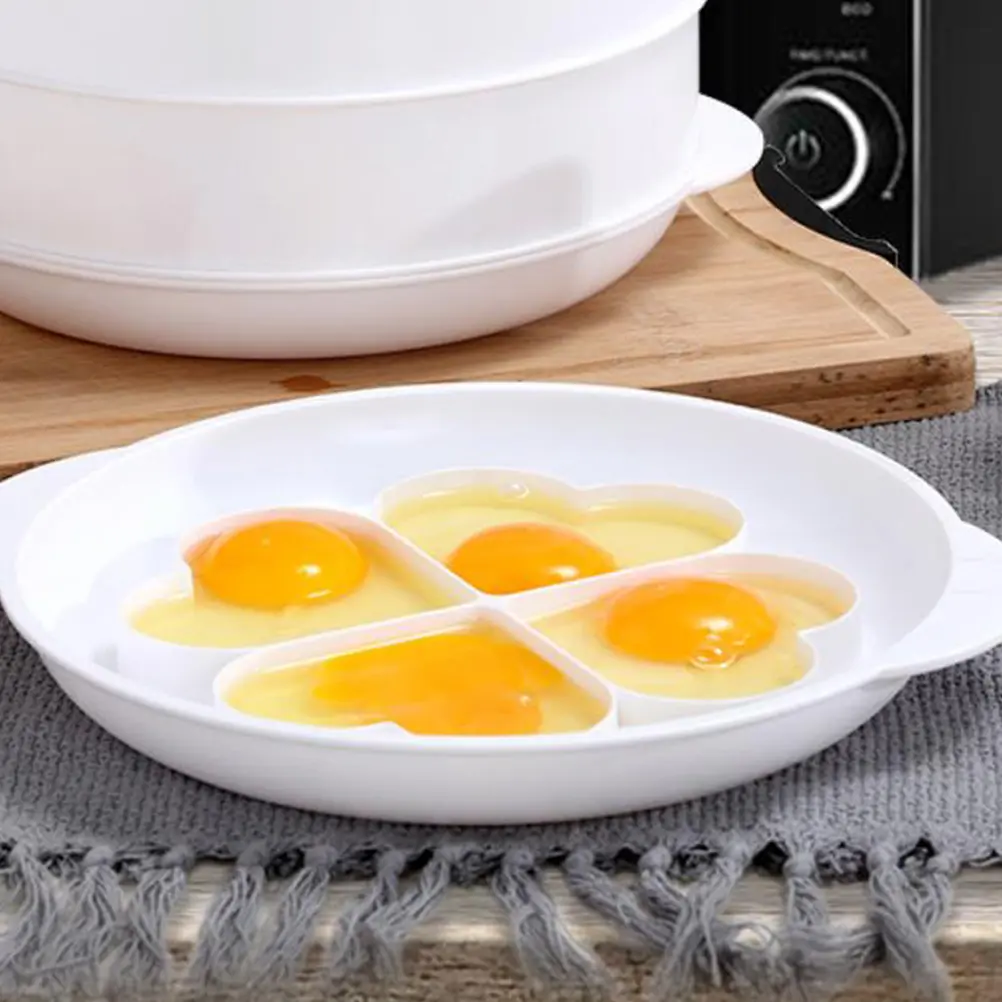 2pcs Steamer Microwave Cookware Pp Material Easy Clean Dishwasher Safe Heat Resistant Home Poacher Compact Design