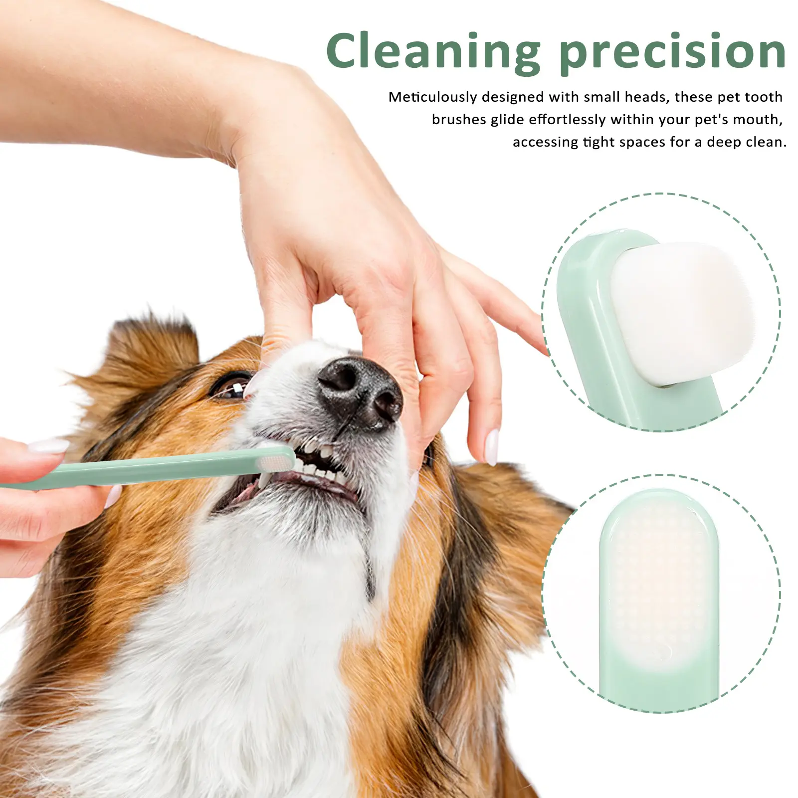 3pcs Pet al Cleaning Toothbrush Soft Bristles Small Head for Cats Dogs Rabbits Plastic H Dental Care Supplies Pink White