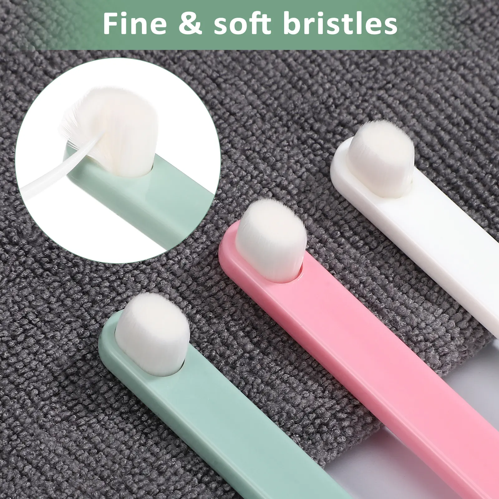 3pcs Pet al Cleaning Toothbrush Soft Bristles Small Head for Cats Dogs Rabbits Plastic H Dental Care Supplies Pink White