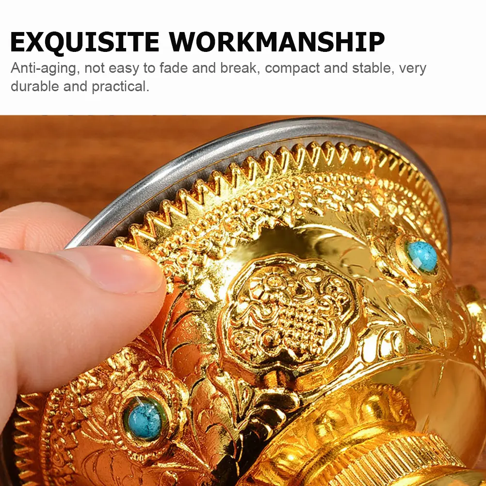 Golden Metal Detachable Exquisite Offering Wear-Resistant Tabletop Home Supply Temple Cup Multi-Function Holy