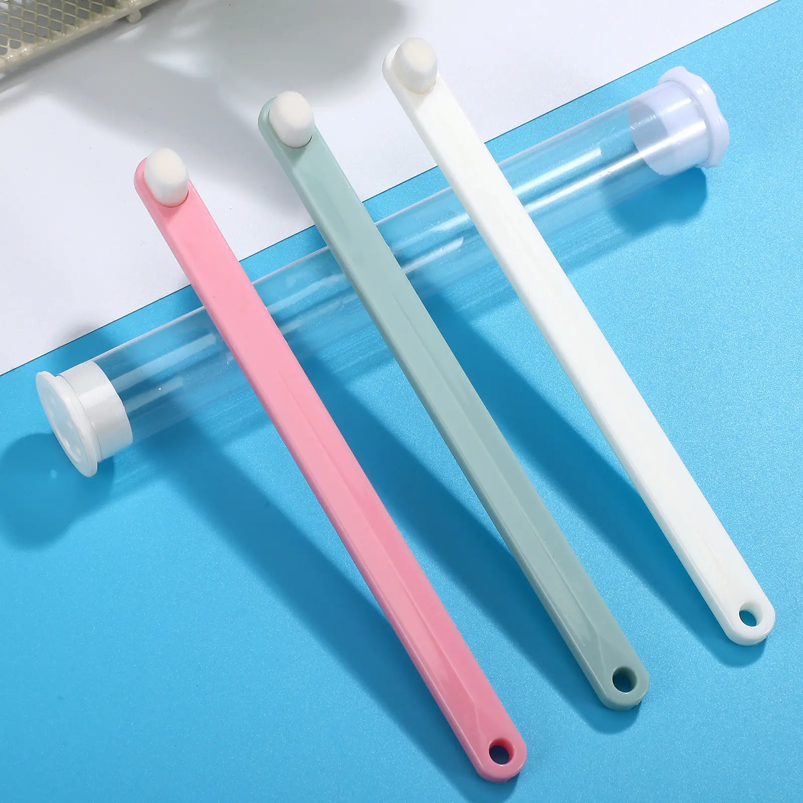 3pcs Pet al Cleaning Toothbrush Soft Bristles Small Head for Cats Dogs Rabbits Plastic H Dental Care Supplies Pink White