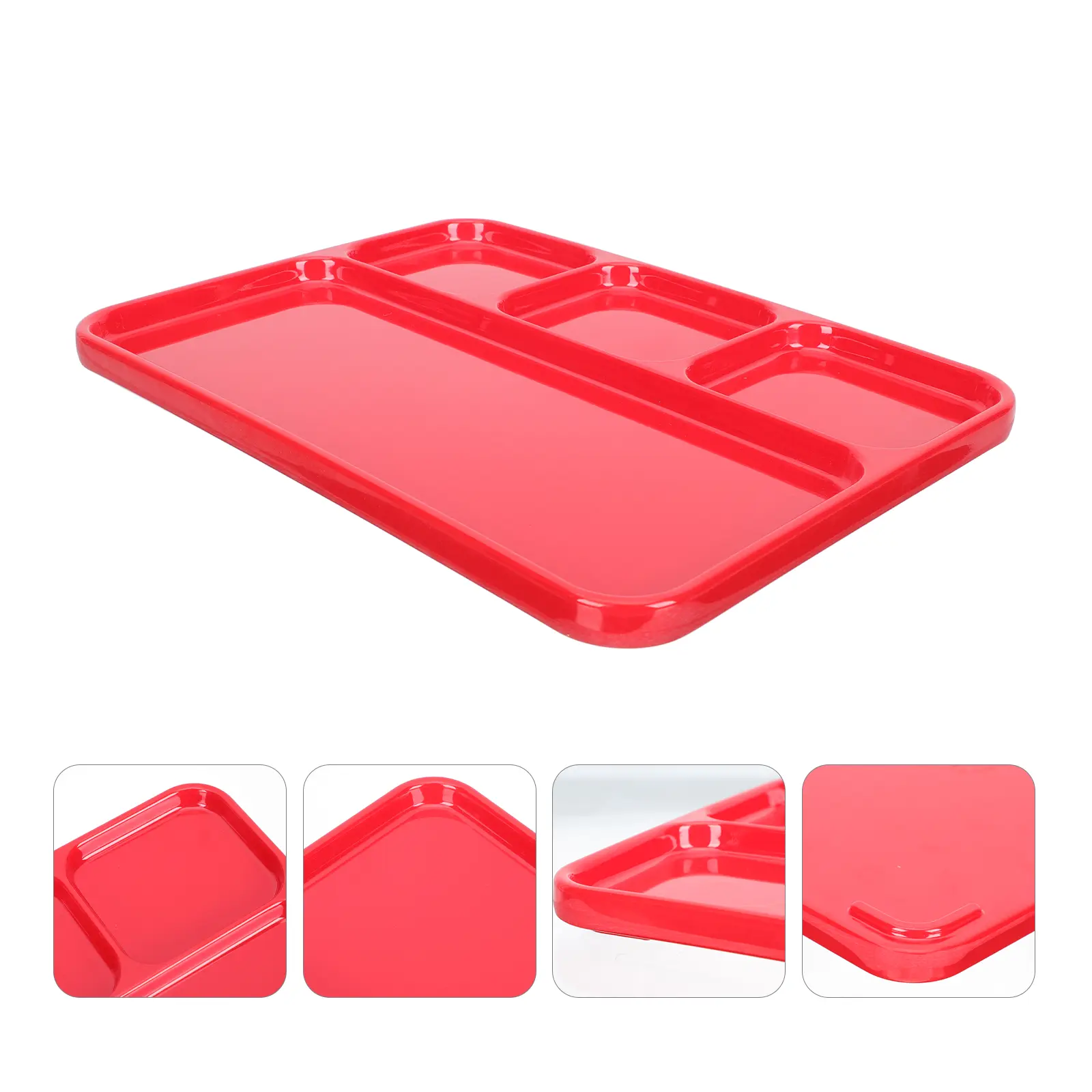 2pcs Home Food Serving Plate Multi Grids Sauce Barbecue Plate With Divided Compartments For Meals Buffet Household Use