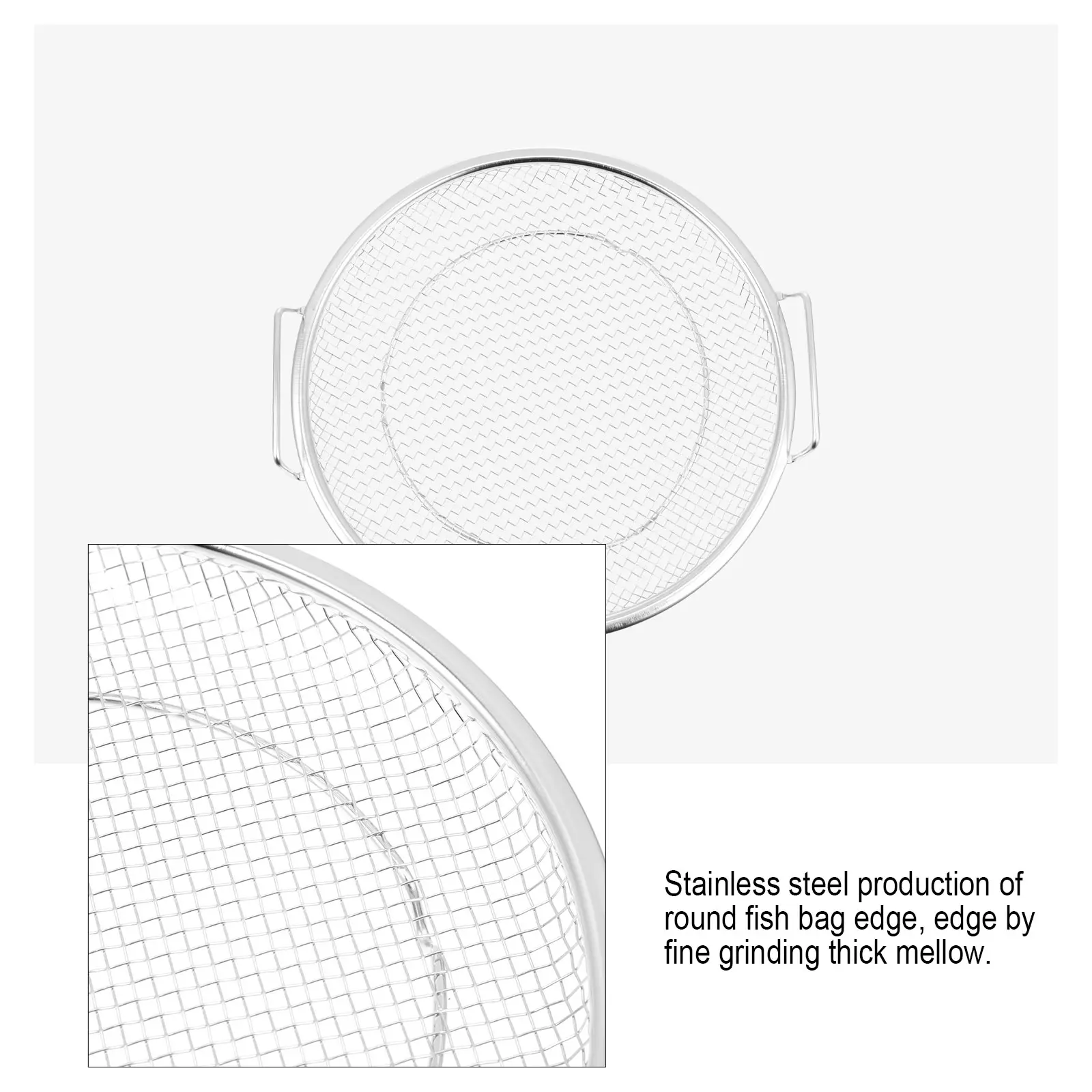 Stainless Steel Round Steamer Rack Double Handles Food Grade Drain Basket For Kitchen Home Use Cookware Storage Tray