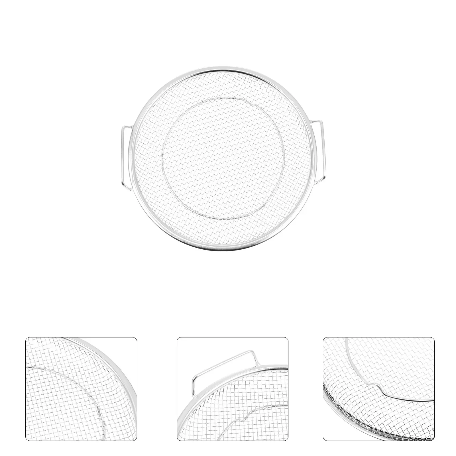 Stainless Steel Round Steamer Rack Double Handles Food Grade Drain Basket For Kitchen Home Use Cookware Storage Tray