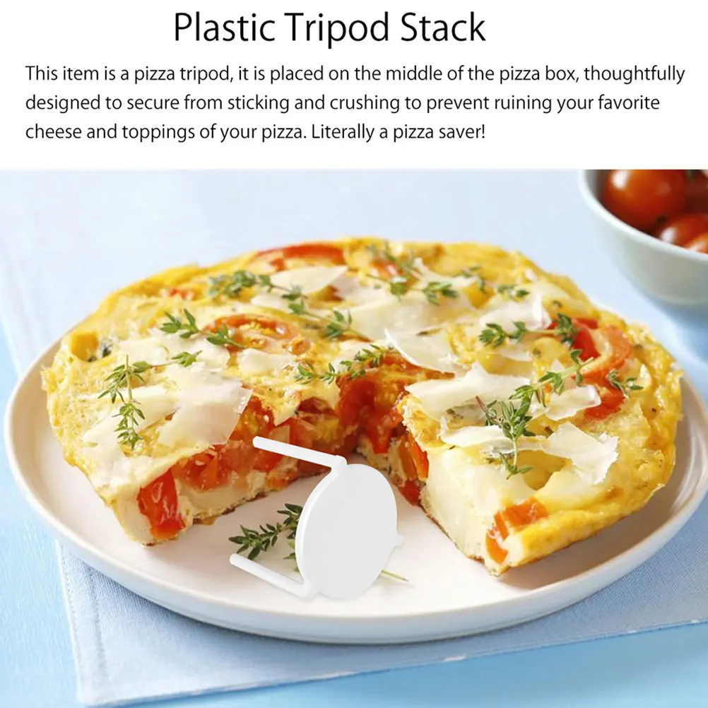 100pcs Pizza Rack Tripod Stand Anti-Stick Support Tabletop Takeaway Frame Stackable Baking Supply Restaurant Hotel Protector