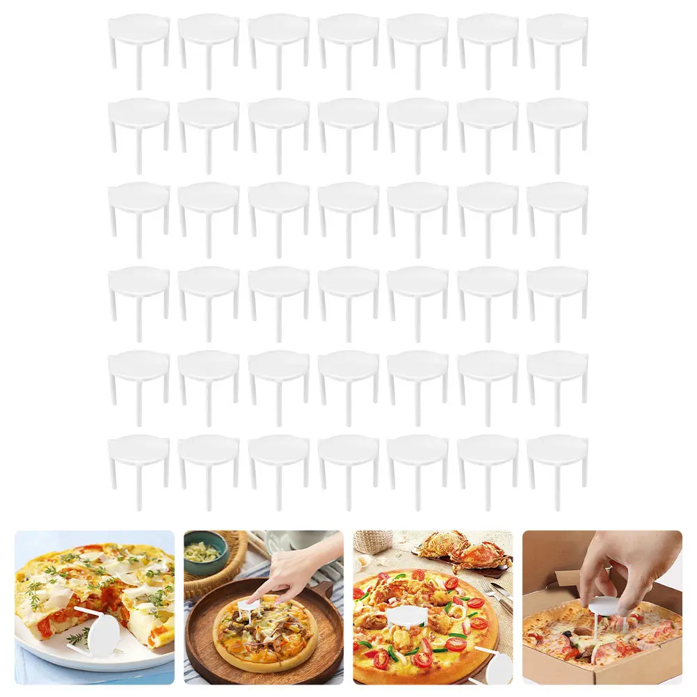 100pcs Pizza Rack Tripod Stand Anti-Stick Support Tabletop Takeaway Frame Stackable Baking Supply Restaurant Hotel Protector