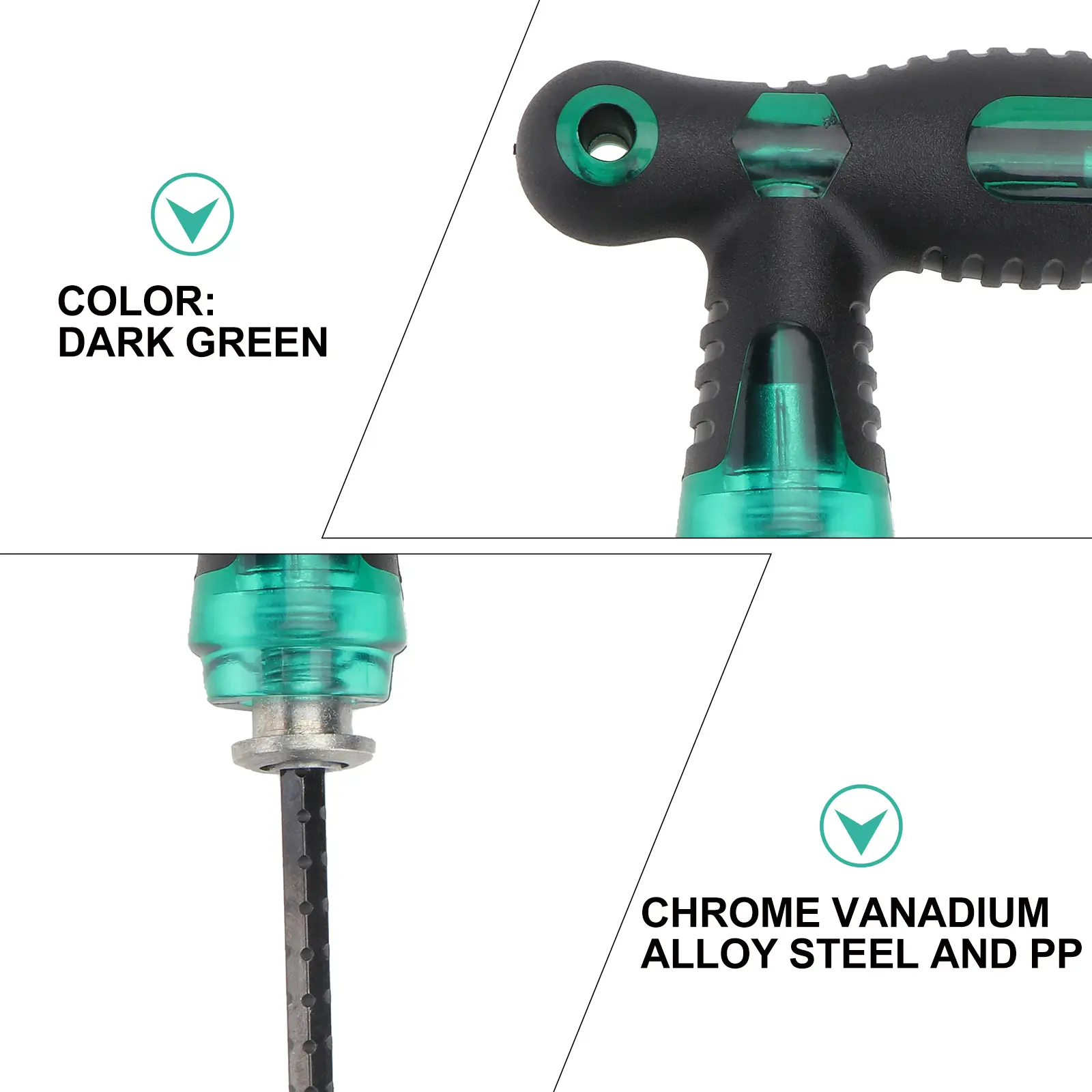 shaped Screwdriver Double Rod Steel Green Hand Tool for Electronics Computer Watch Jewelry Repair Non slip Rubber