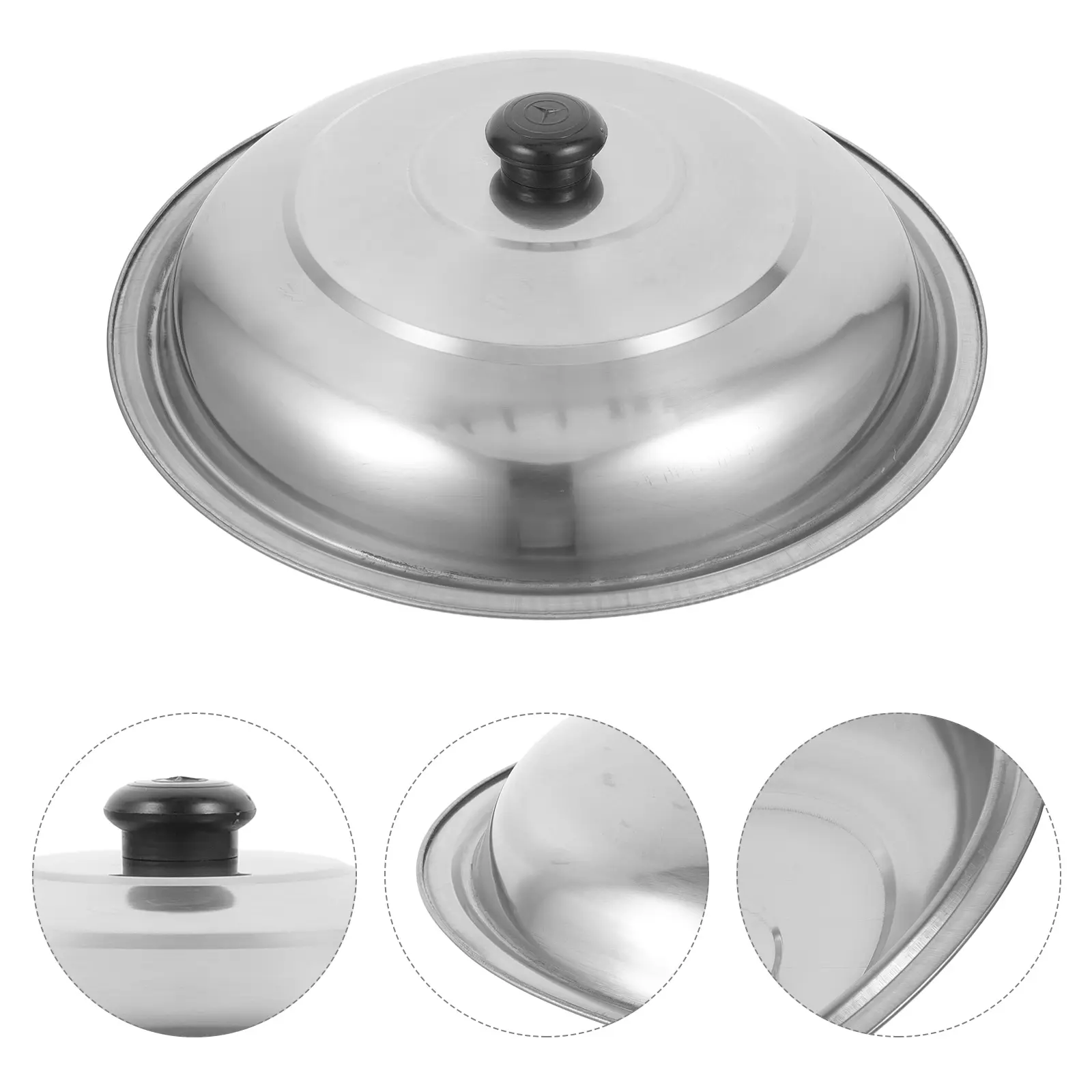 Higher Pot Lid Kitchen Pan Lids Cover Replacement Pots Round Dome Frying Stainless Steel Universal Skillet Lid Fit Securely Over