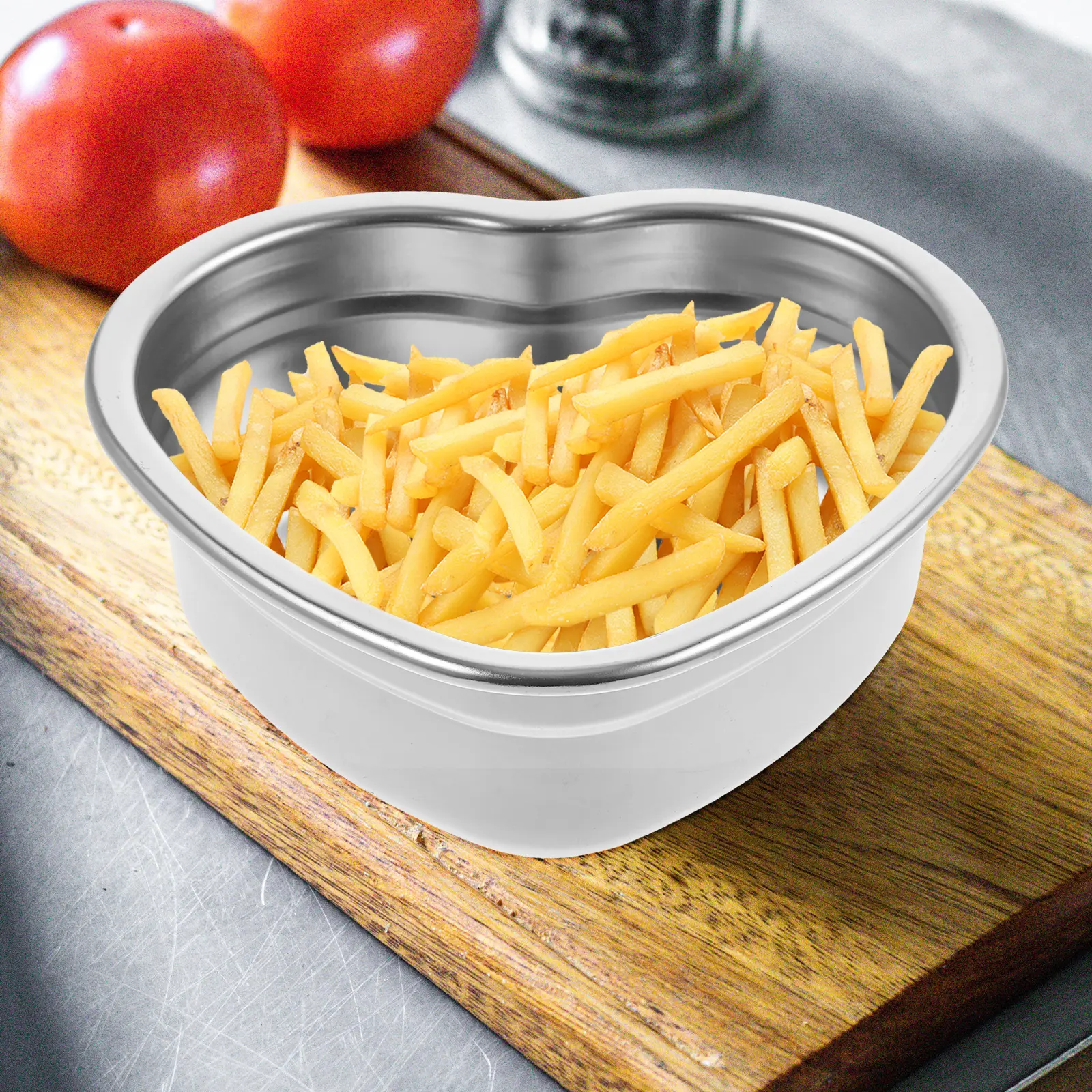 Stainless Steel Snack Dish Service Plate Dishes Dessert Heart Platters Tray Platter Shaped Household Barbecue Tool