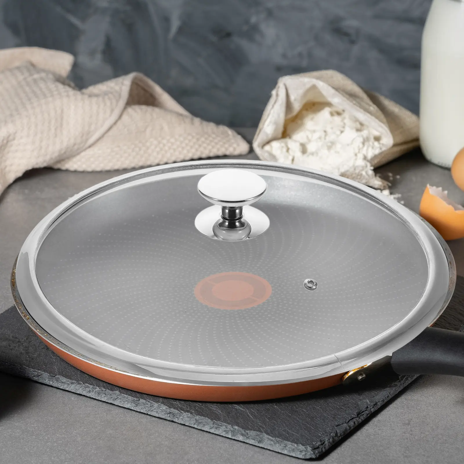 Stainless Steel Tempered Glass Pot Lid S blasted Edge for Saucepan Frying Pan Stock Pot Cover Universal Kitchen Cooking