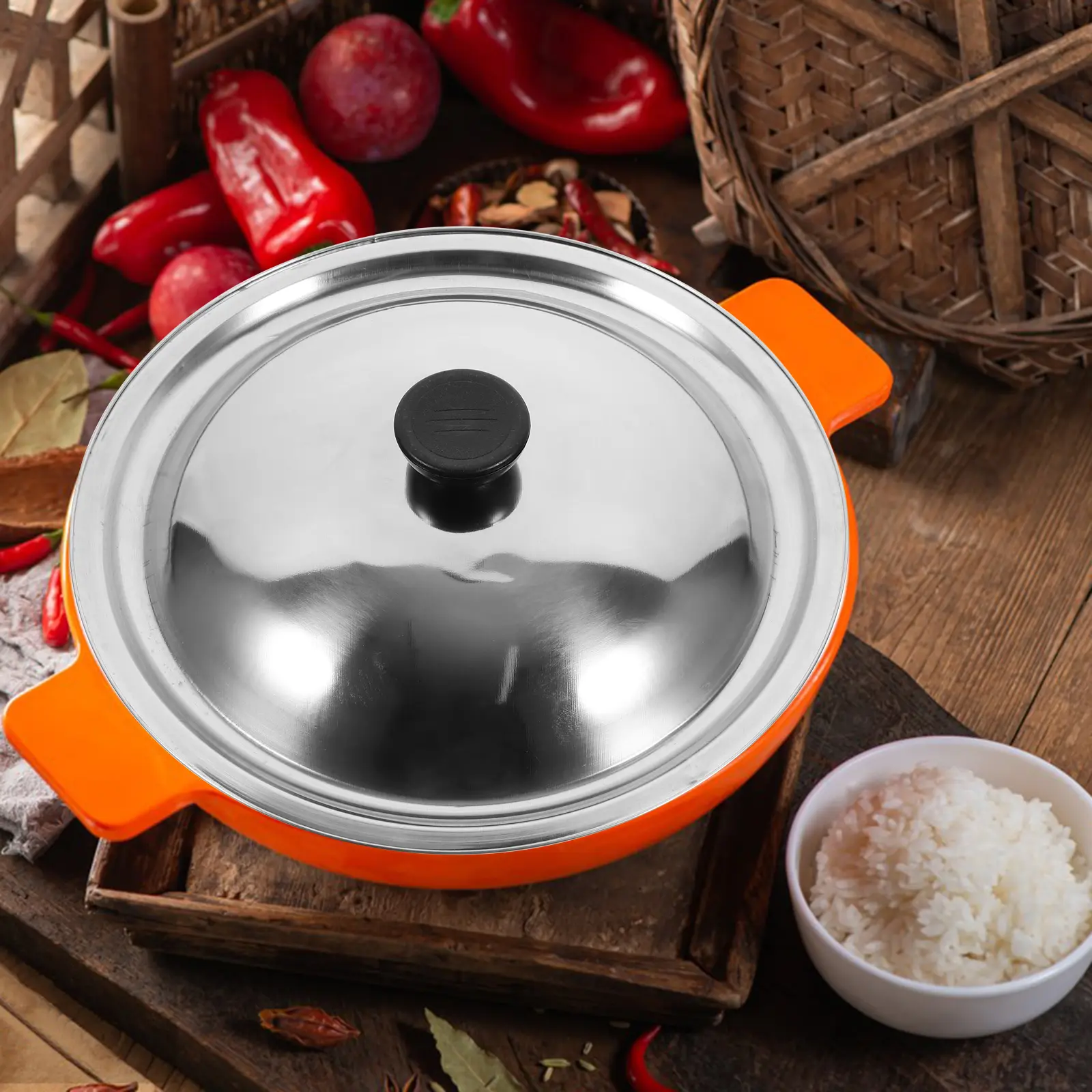 Pot Cover Universal Cooking Lid Knob Bucket Steel Skillet Stainless Frying Pan for Work Lids Skillets