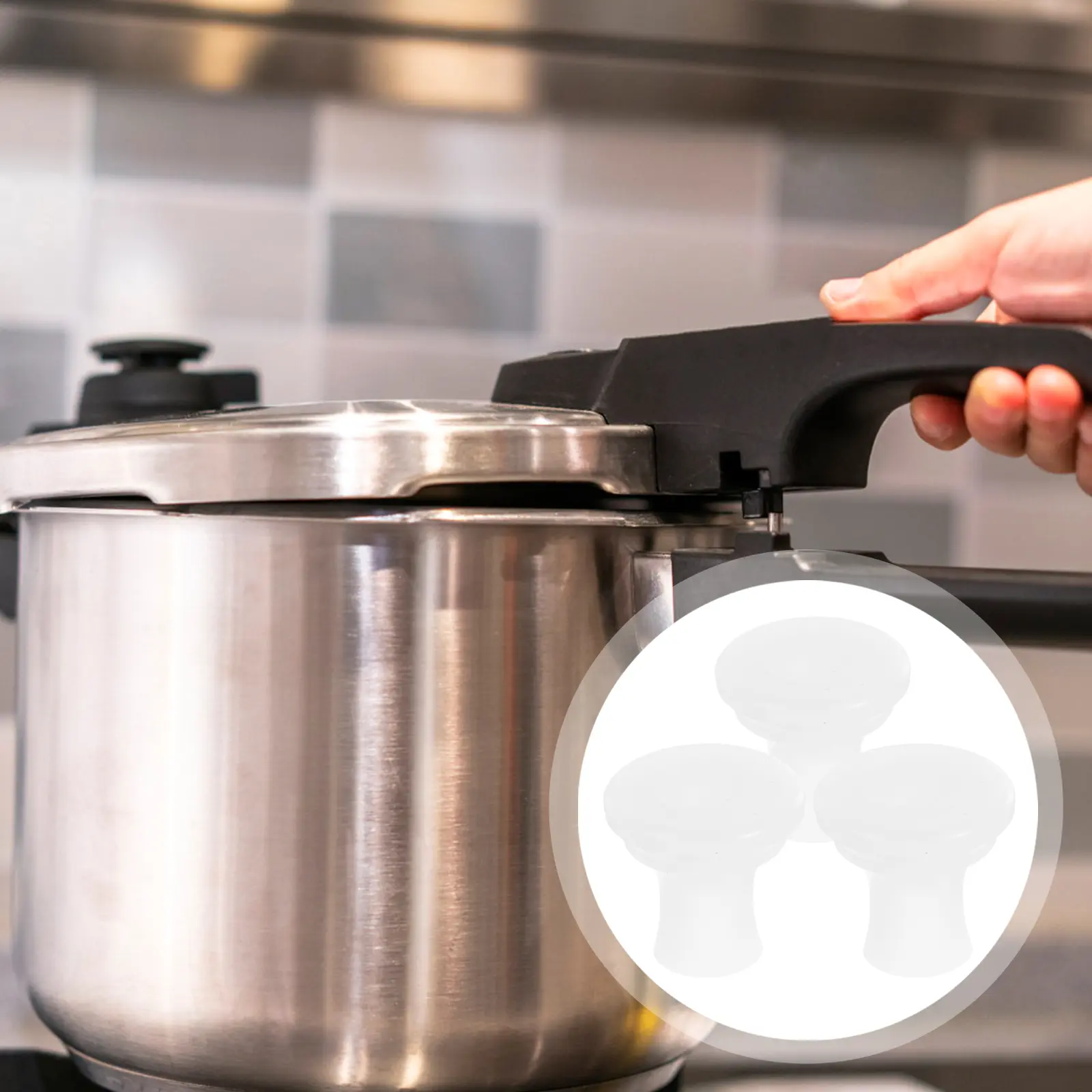 3pcs Electric Pressure Cooker Accessories 4L 5L 6L Dust-proof Rubber Washable Sealing Ring Locating Shaft Kitchen Parts