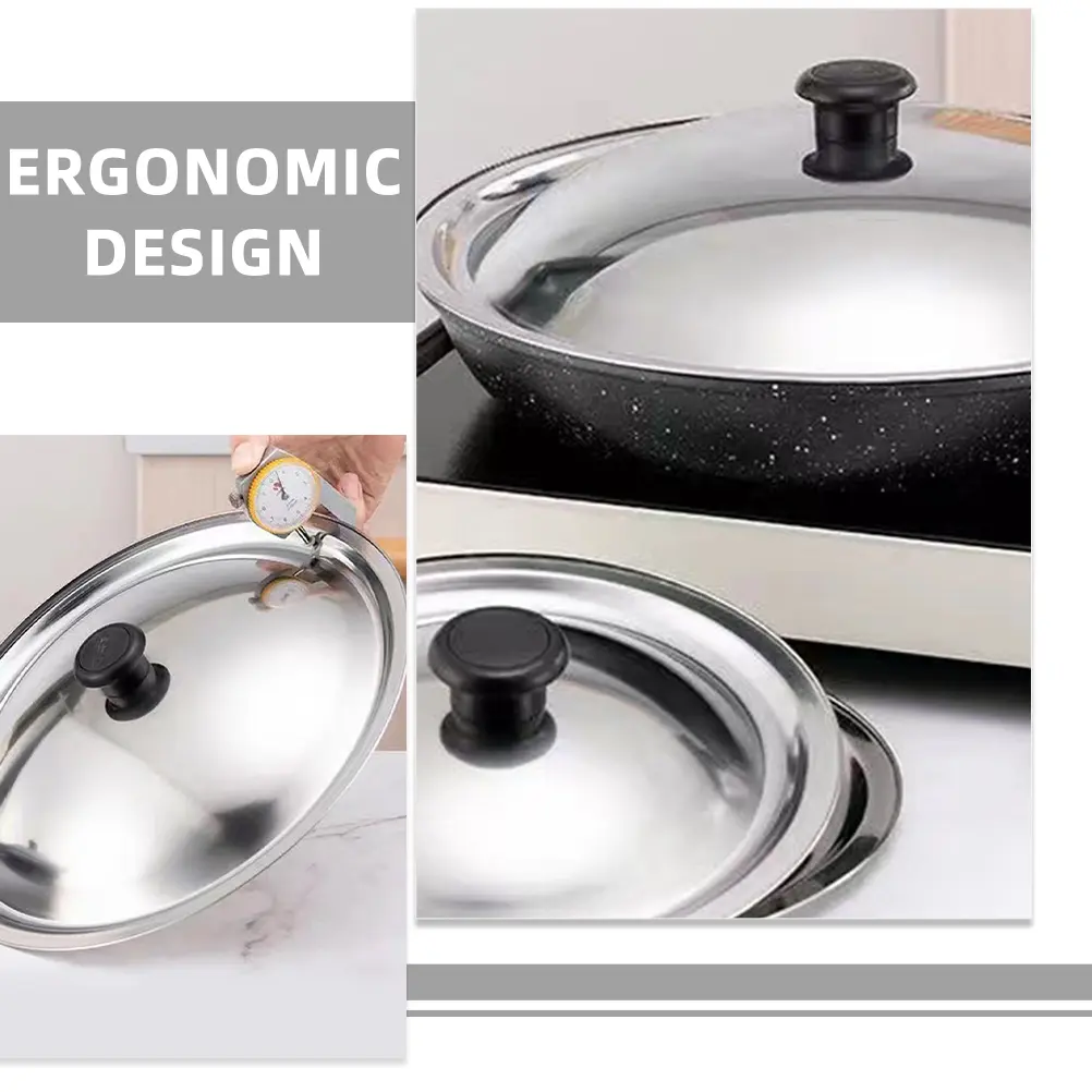 Pot Cover Universal Cooking Lid Knob Bucket Steel Skillet Stainless Frying Pan for Work Lids Skillets