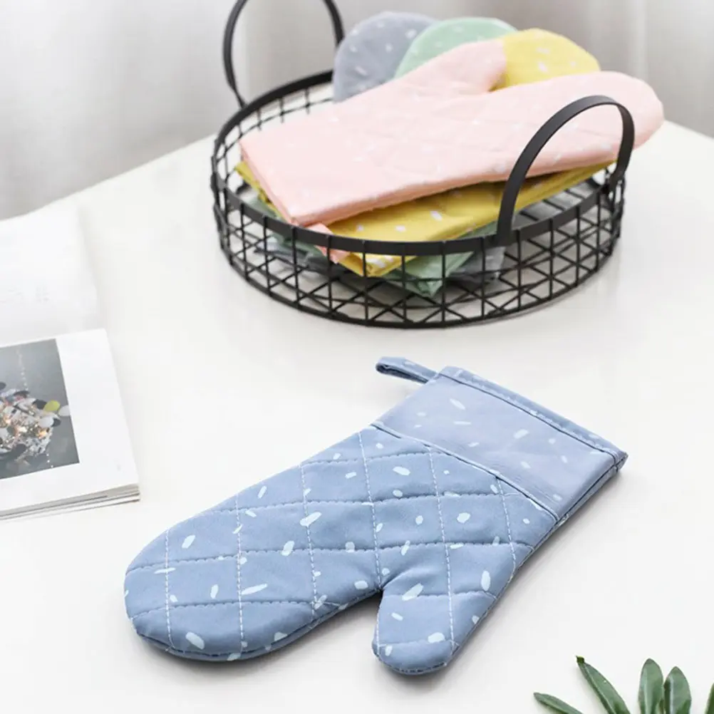 Heat Resistant Oven Gloves 500°F Insulated Microwave Mitts Silicone Non-Slip Cooking Baking Kitchen Accessories