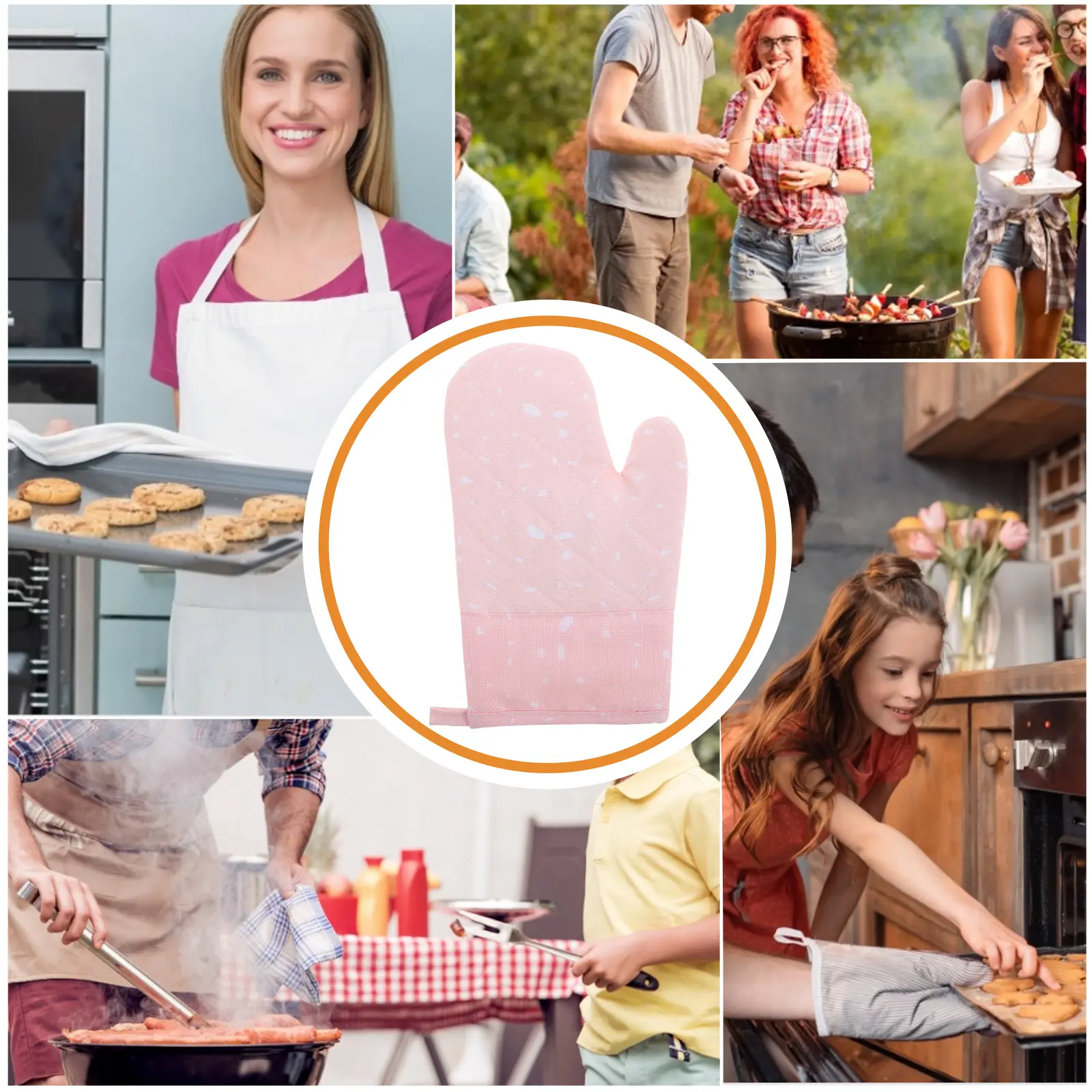 2 Pcs Microwave Gloves Anti-scalding Heat Resistant Oven Mitt Baking Food Bbq Kitchen for Prep Cloth Gadget Insulated Mitts